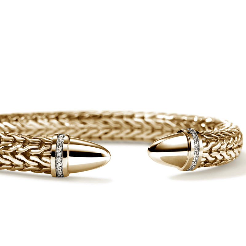 JOHN HARDY Spear 50 Flex Cuff, Gold, Diamonds outlook