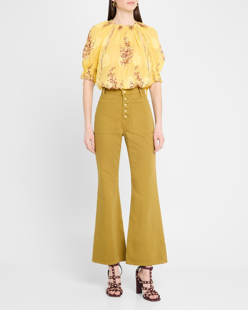 ULLA JOHNSON Pippa Short-Sleeve Blouse outlook