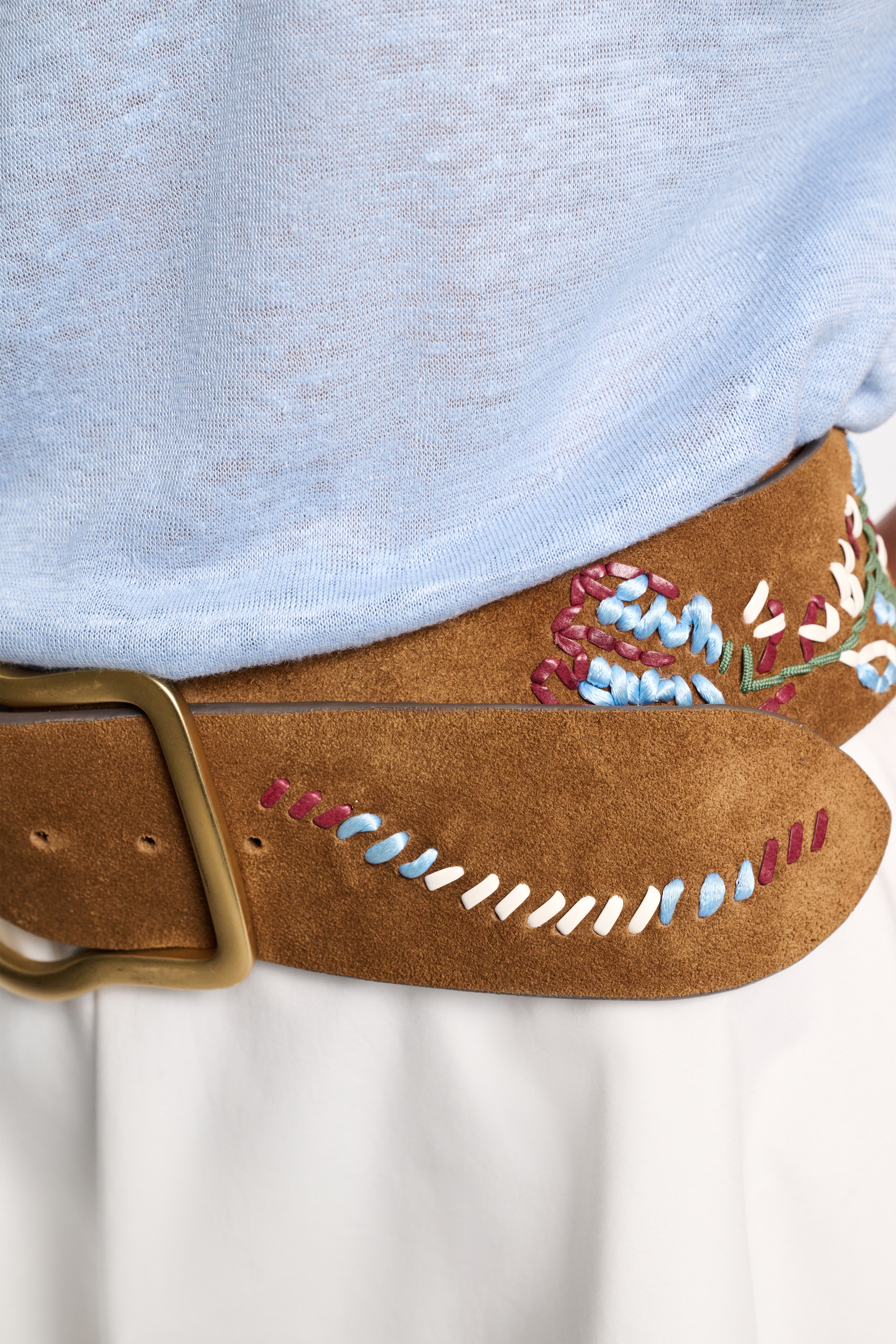 SUEDE SENSATION 6cm flower belt - 5