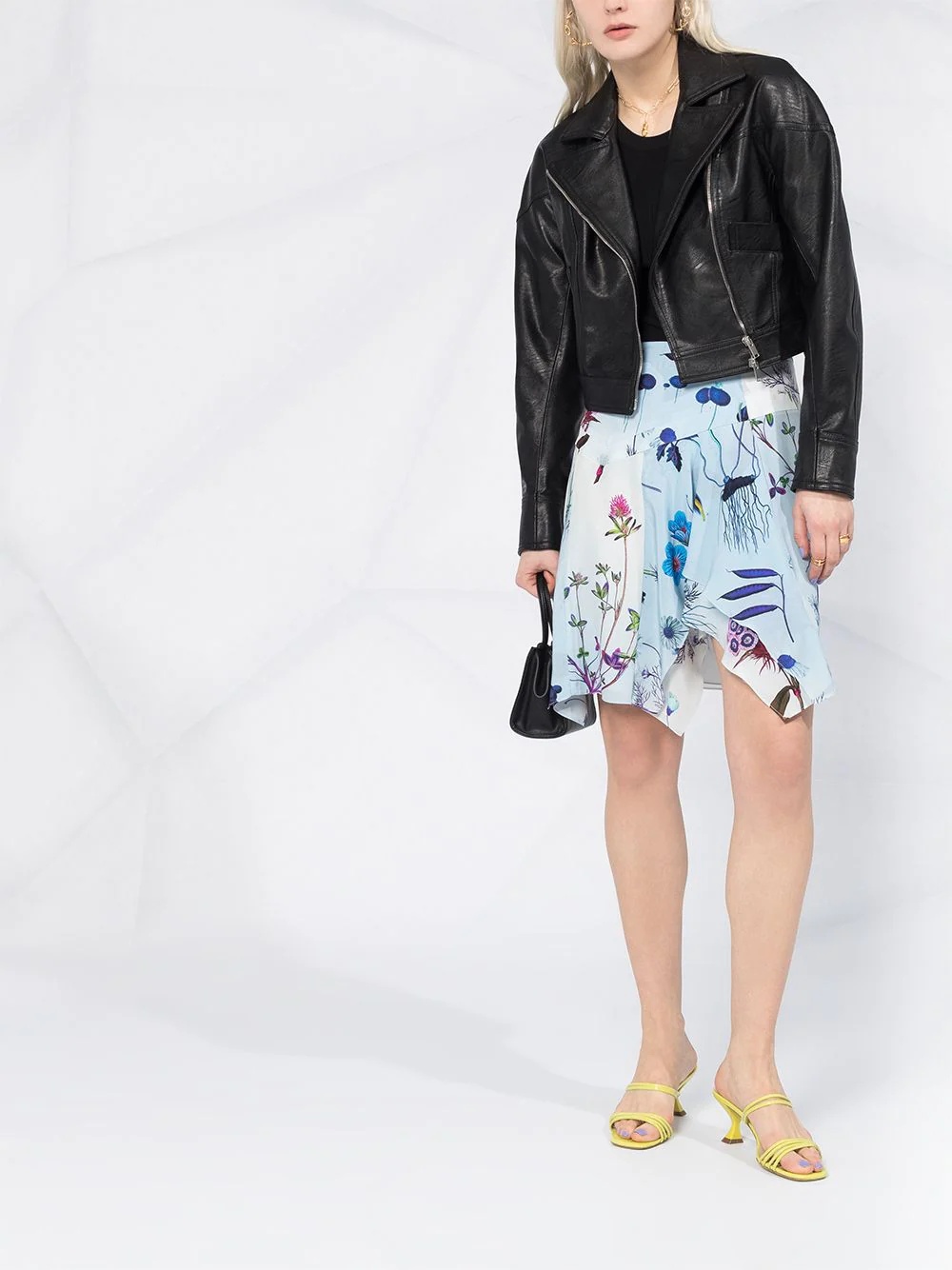 floral print draped skirt - 2