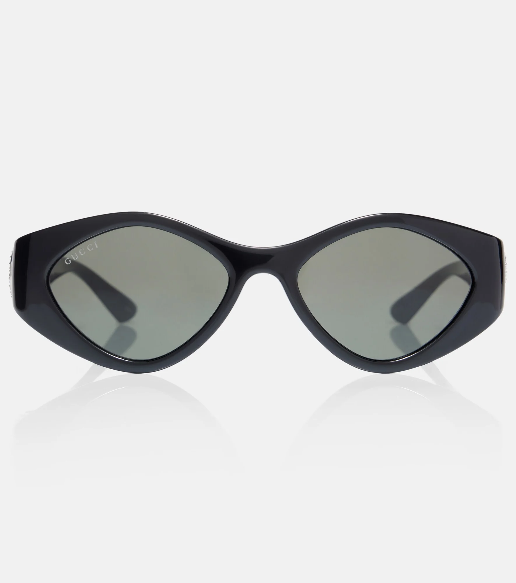Interlocking G crystal-embellished oval sunglasses - 1