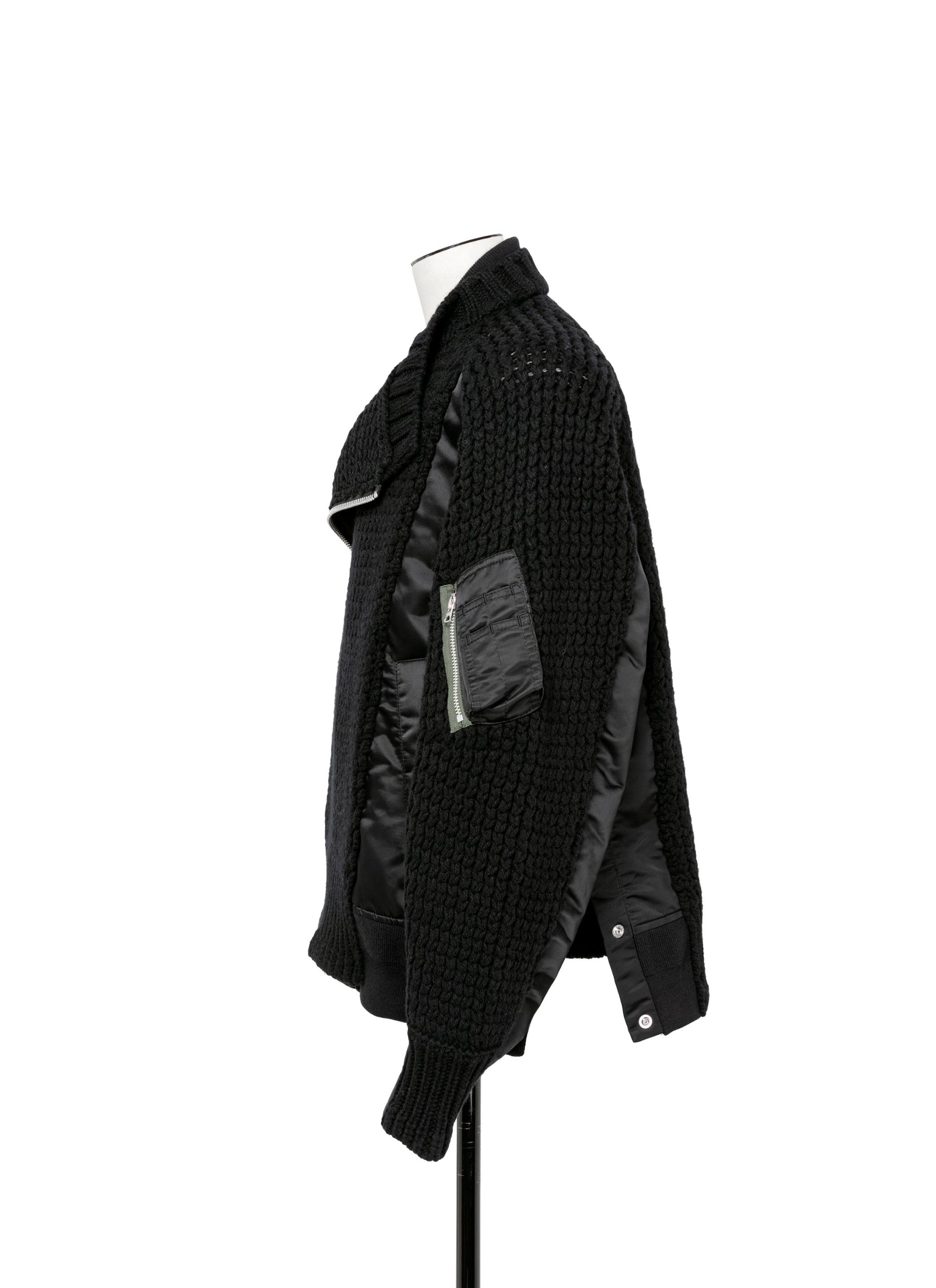 Nylon Twill Mix Knit Blouson - 3