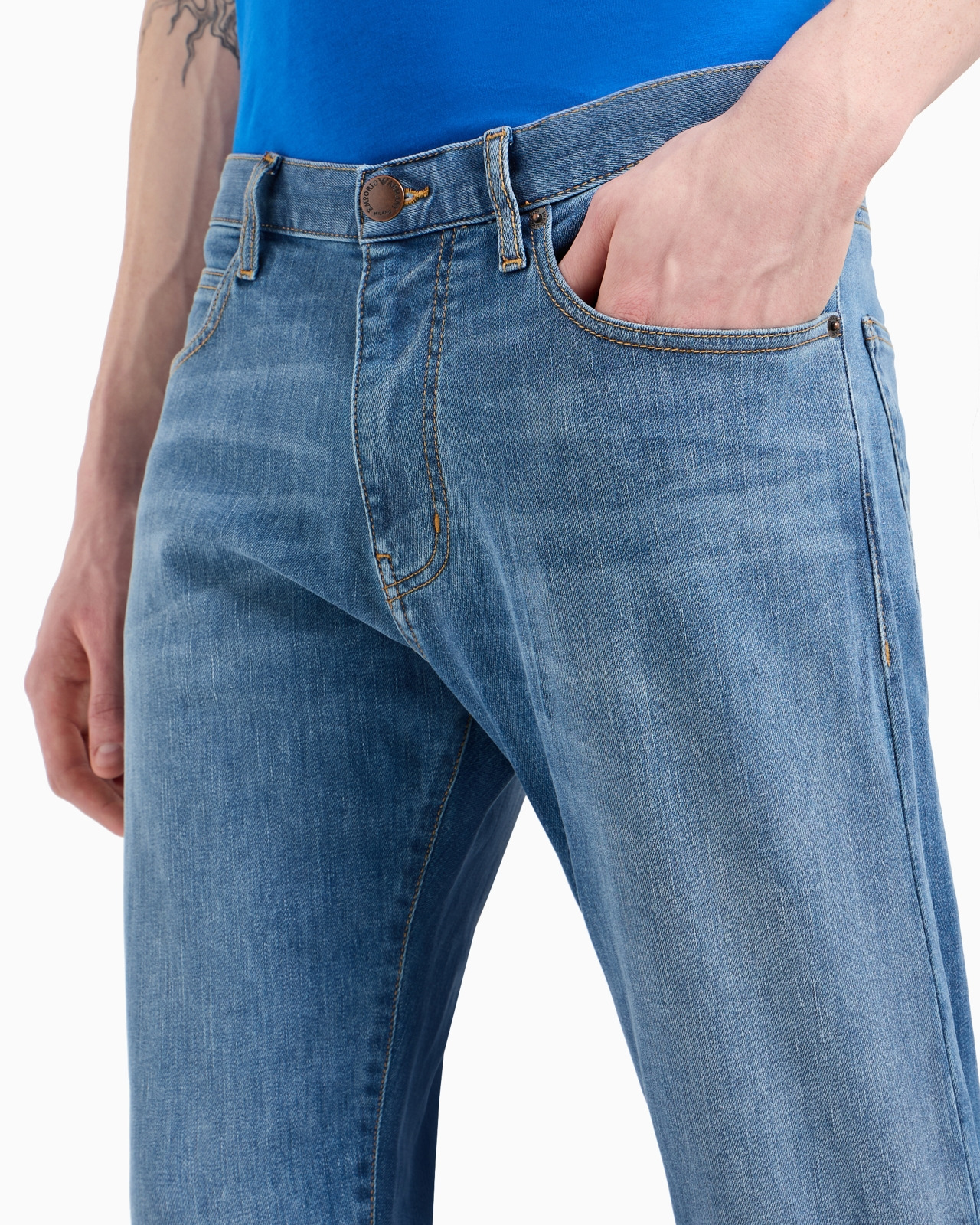 J45 Regular-fit, washed twill 11.5 oz comfort-denim jeans - 5