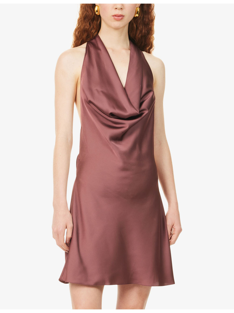 Margaret Draped Satin Mini Dress 3