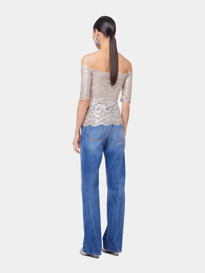 LIGHT PINK TOP IN LACE WITH SILVER INDUCTION 4