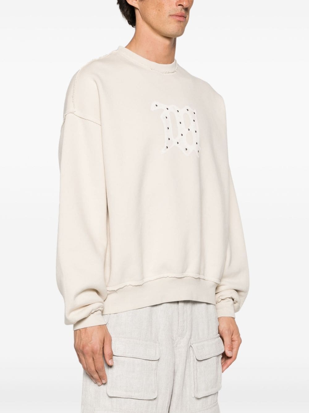 logo-print cotton sweatshirt - 3