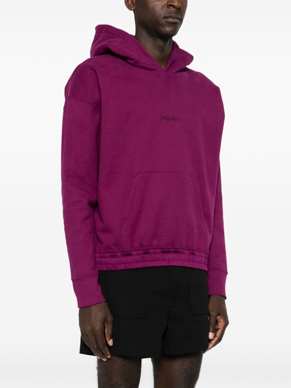logo-embroidered cotton hoodie - 3