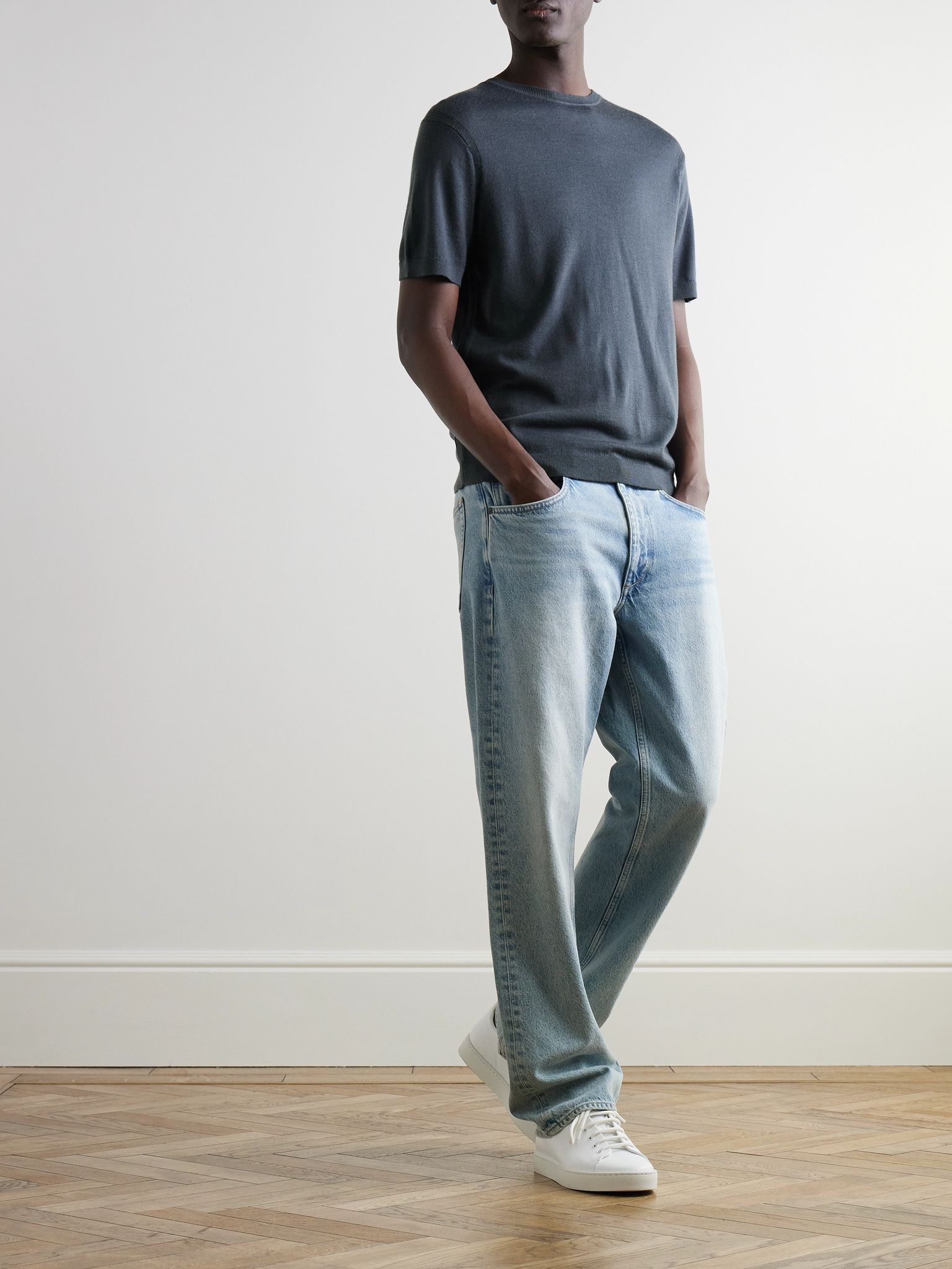 Fit 4 Slim-Fit Straight-Leg Jeans Blue - 2