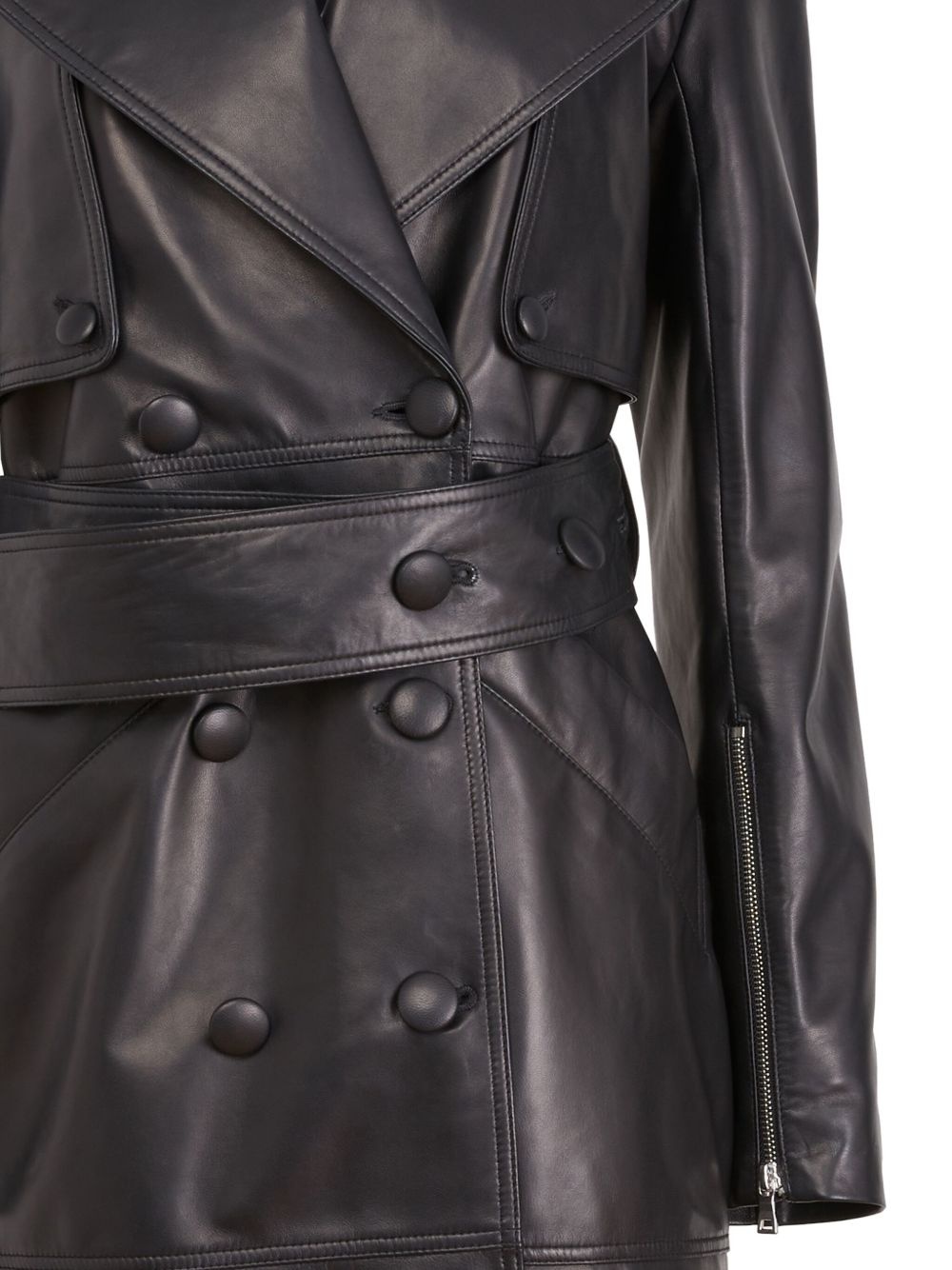 Moto leather trench coat - 2