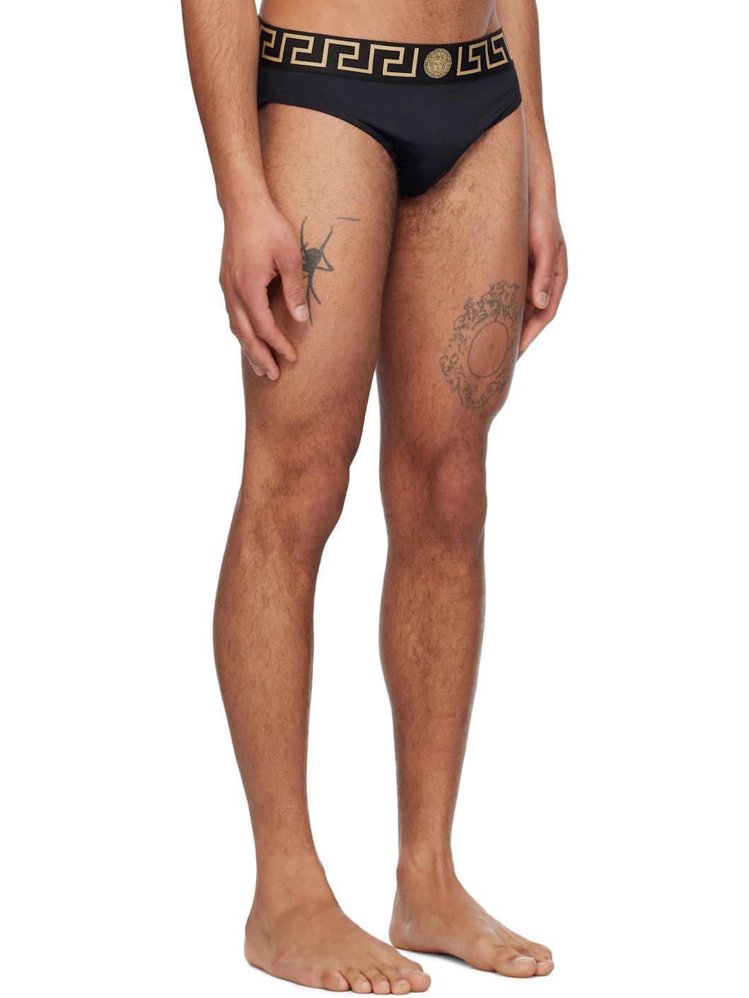 Black Greca Border Swim Briefs - 2