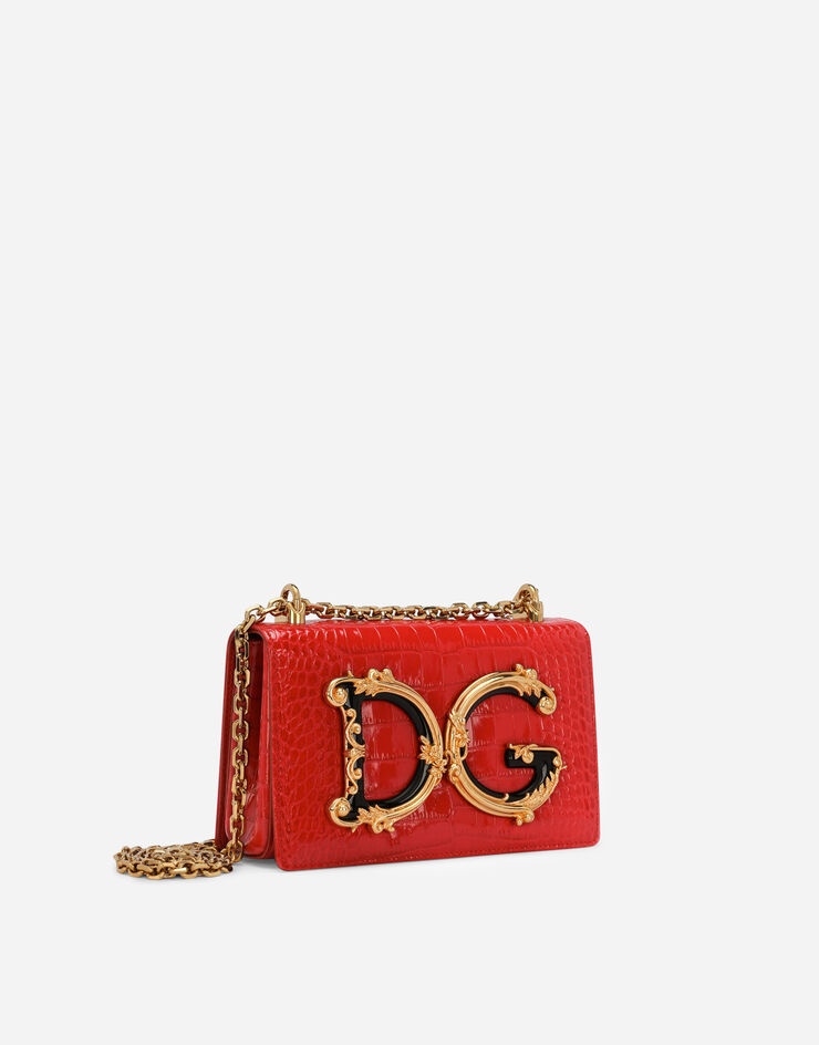 Crocodile-print calfskin DG Girls bag - 3