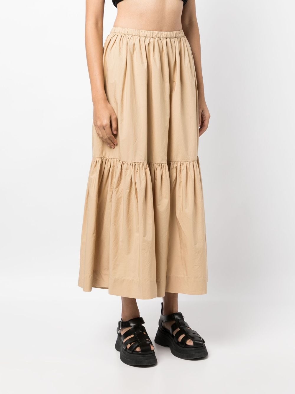 Flounce tiered organic cotton skirt - 3