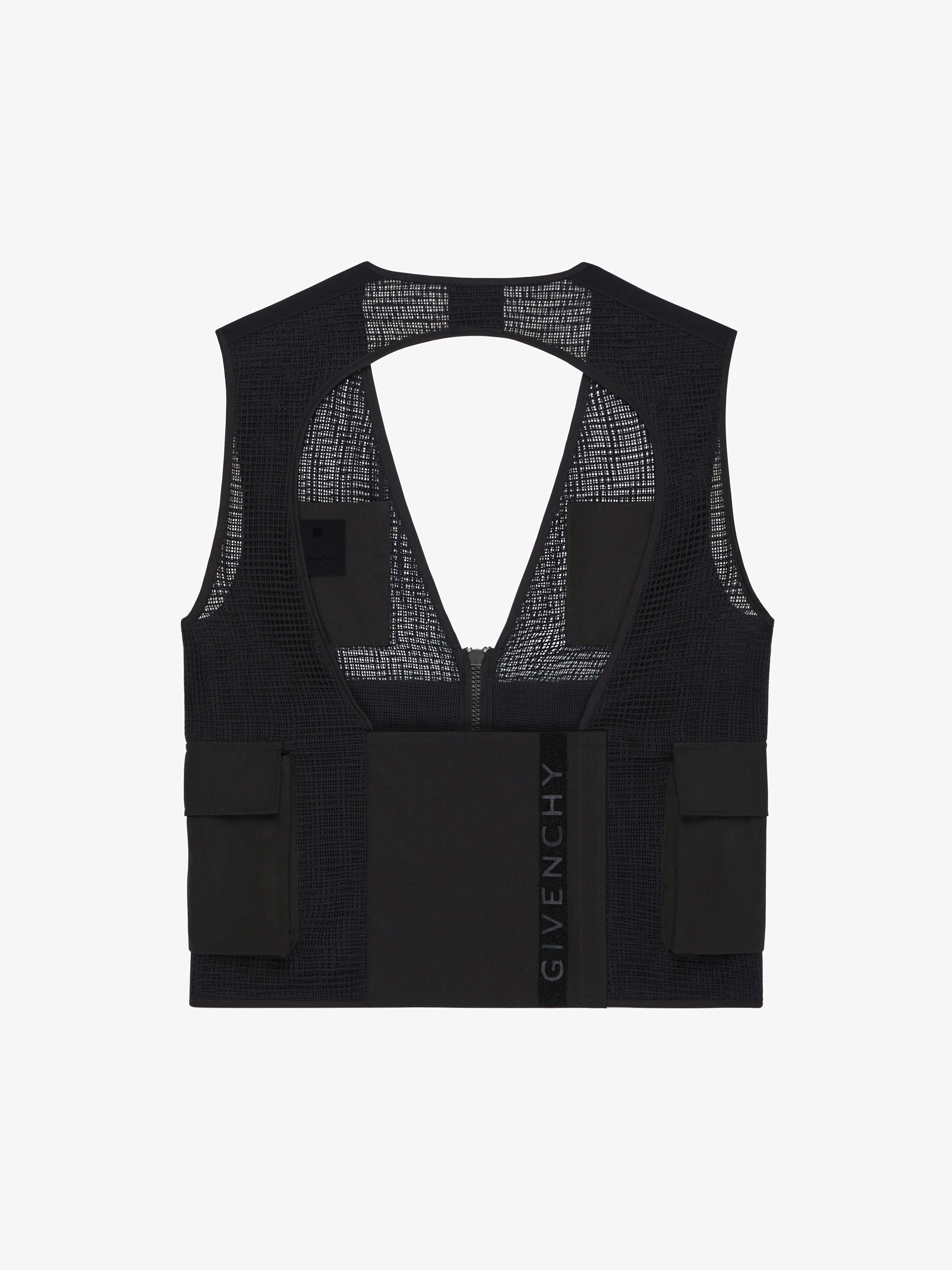 SLEEVELESS CARGO JACKET IN COTTON - 5