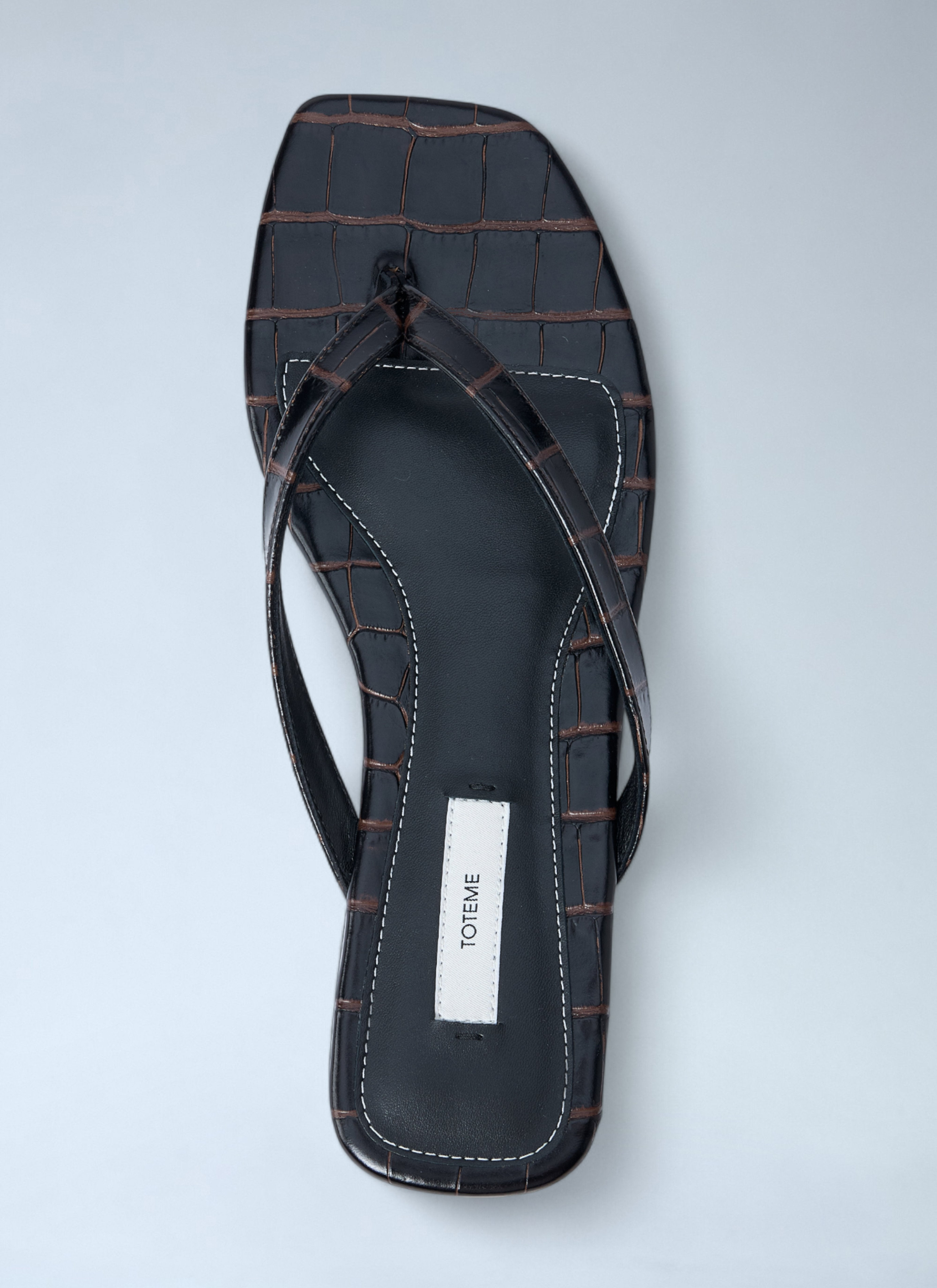 Toteme Women Croco-Embossed Flip Flops - 6