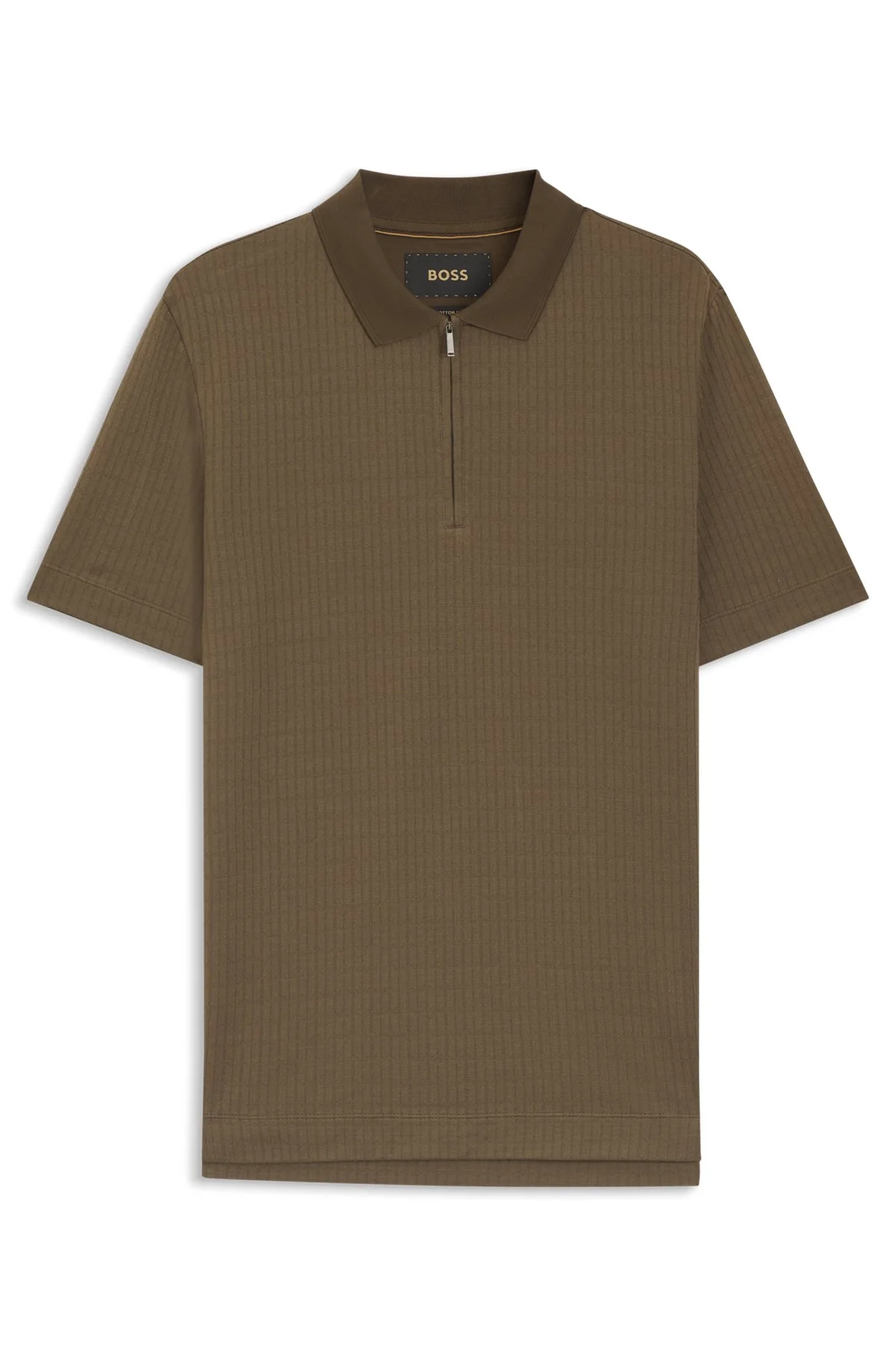 COTTON-SILK POLO SHIRT WITH ZIP NECK - 1