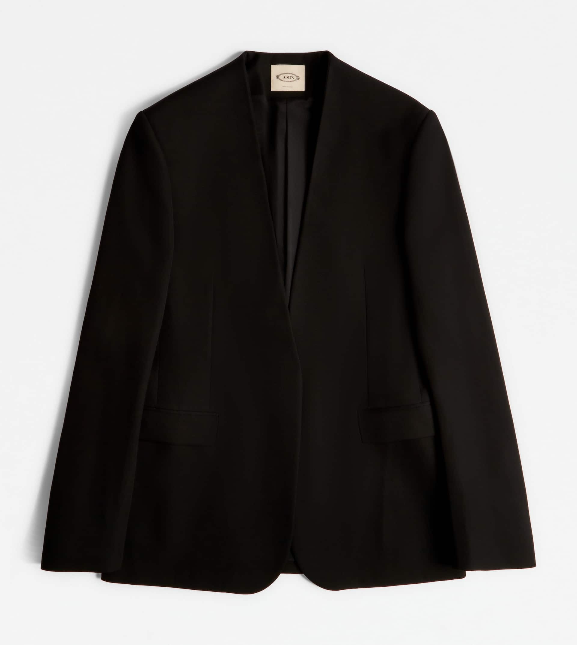 BLAZER IN WOOL - BLACK - 1