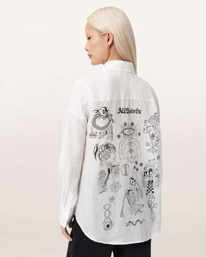 SPARROW PRINTED LINEN SHIRT 6