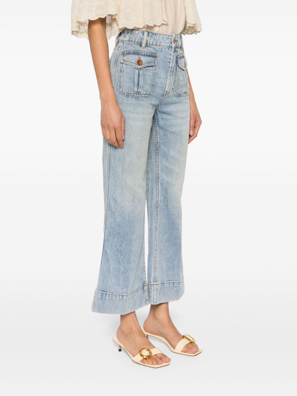 flared cropped jeans - 3
