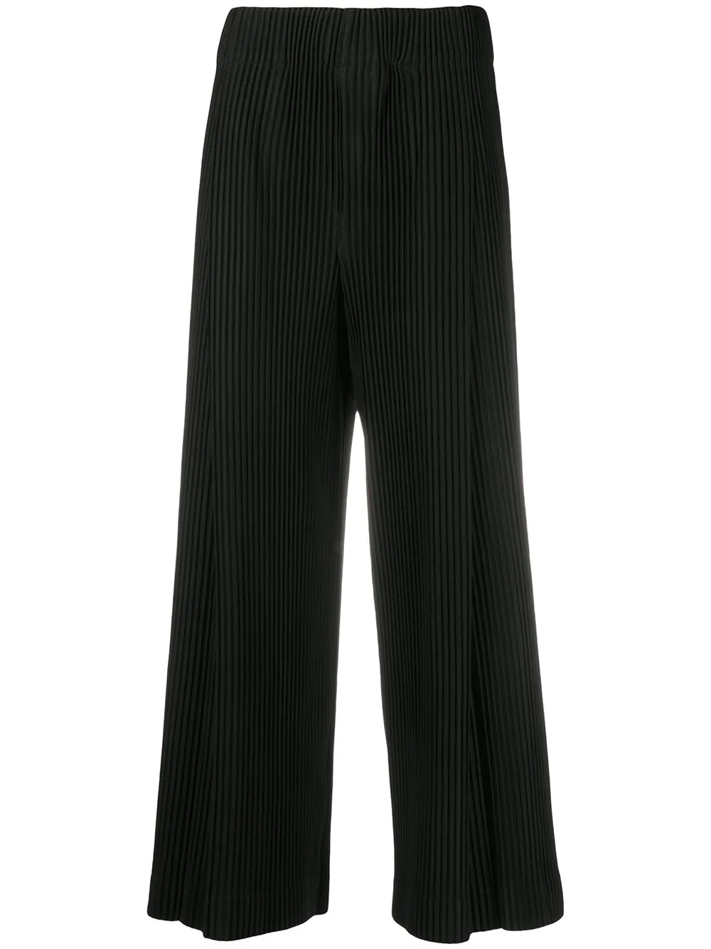 plissé wide-leg trousers - 1