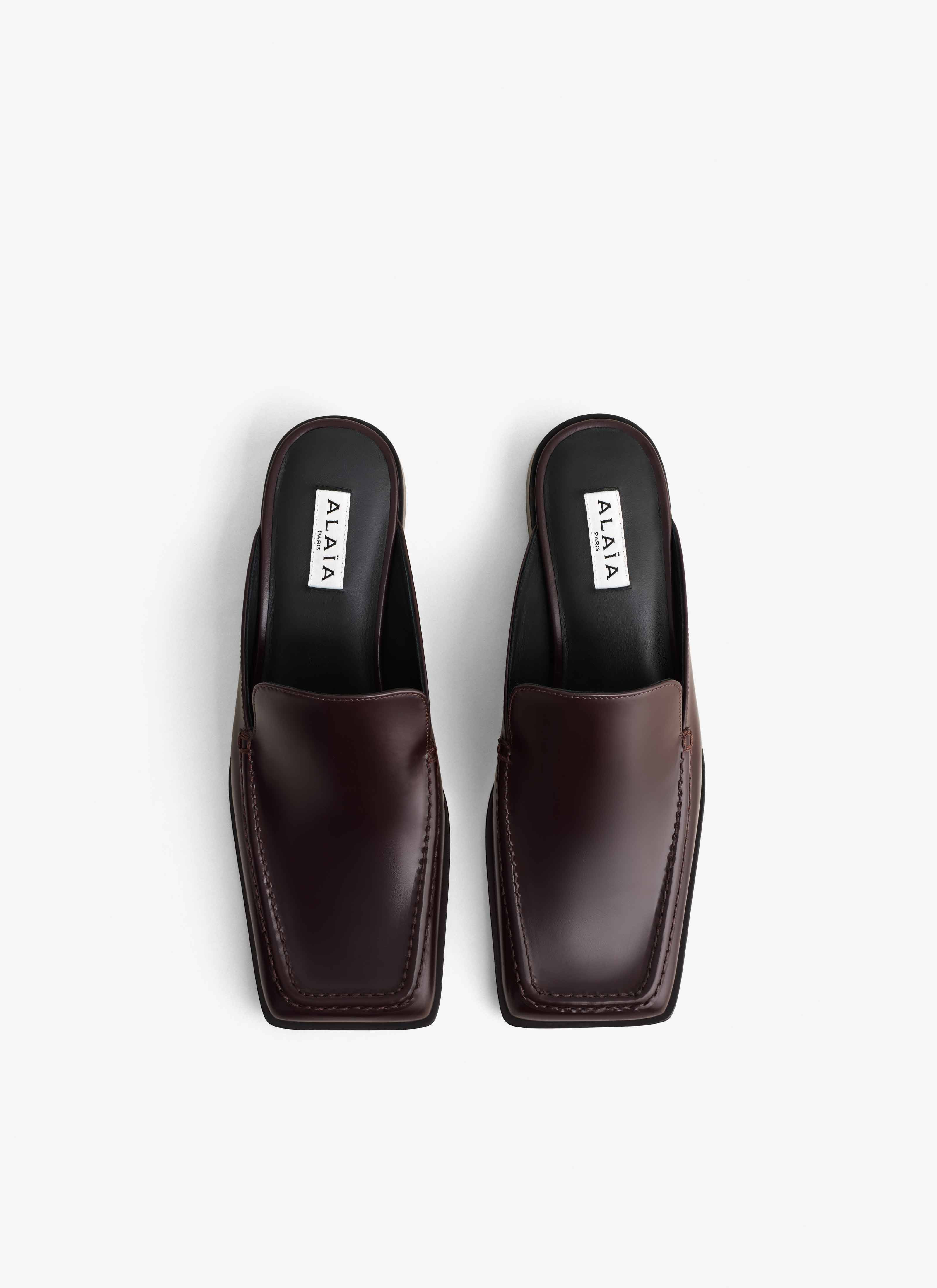SQUARE LOAFER MULES IN CALFSKIN - 2