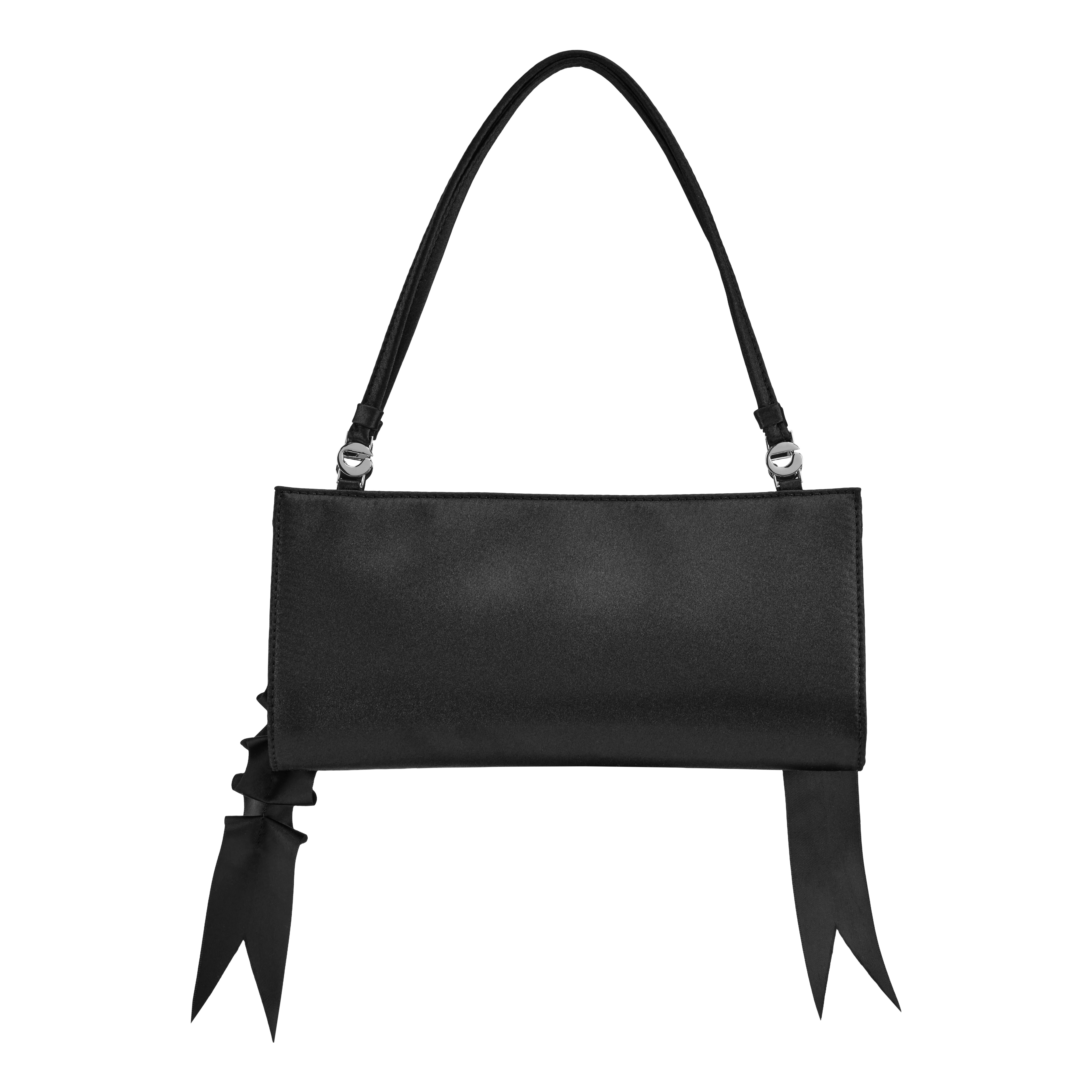 Pleated Ribbon Satin Pochette Bag - 3
