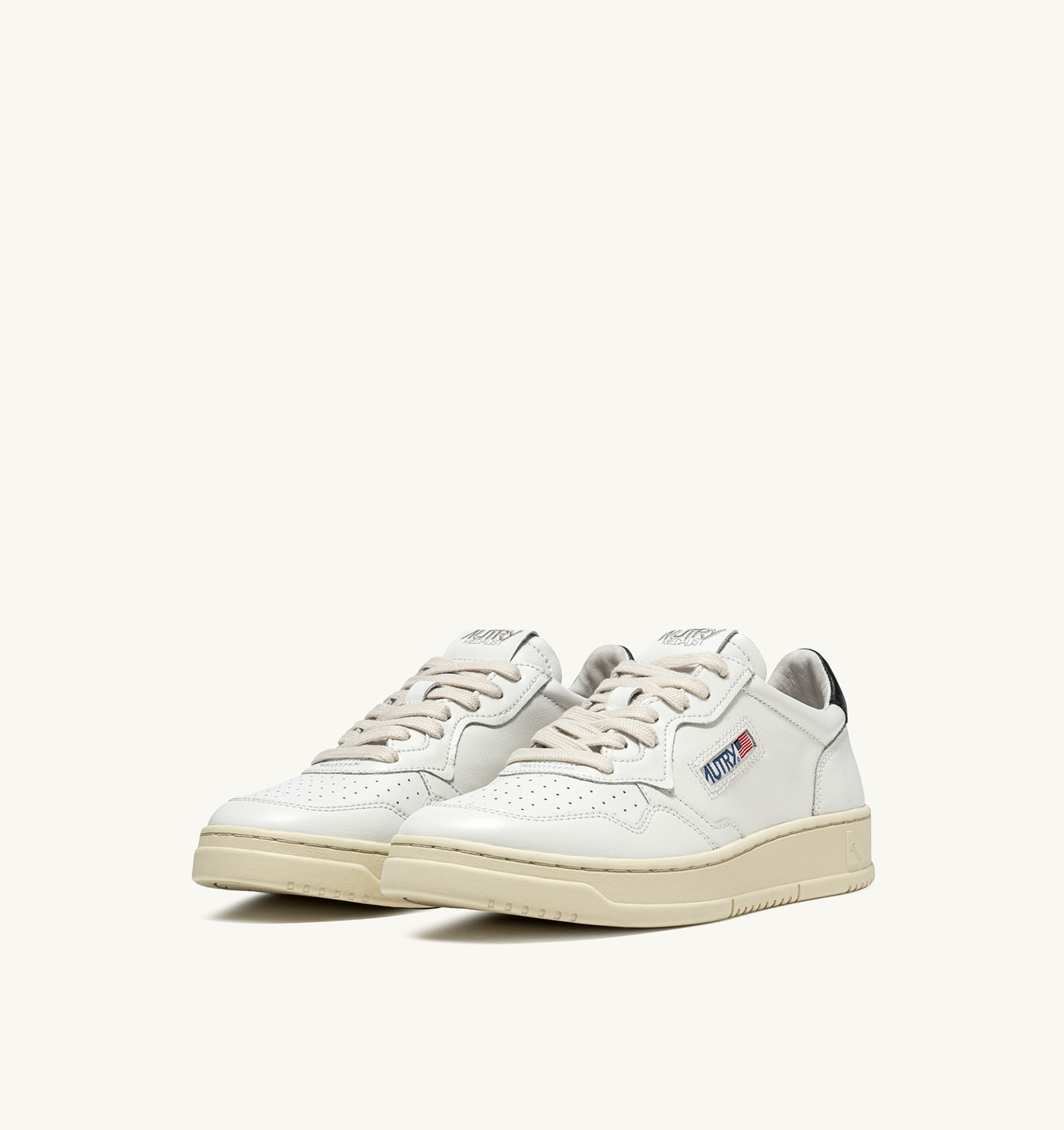 MEDALIST LOW SNEAKERS IN WHITE AND BLACK LEATHER - 2