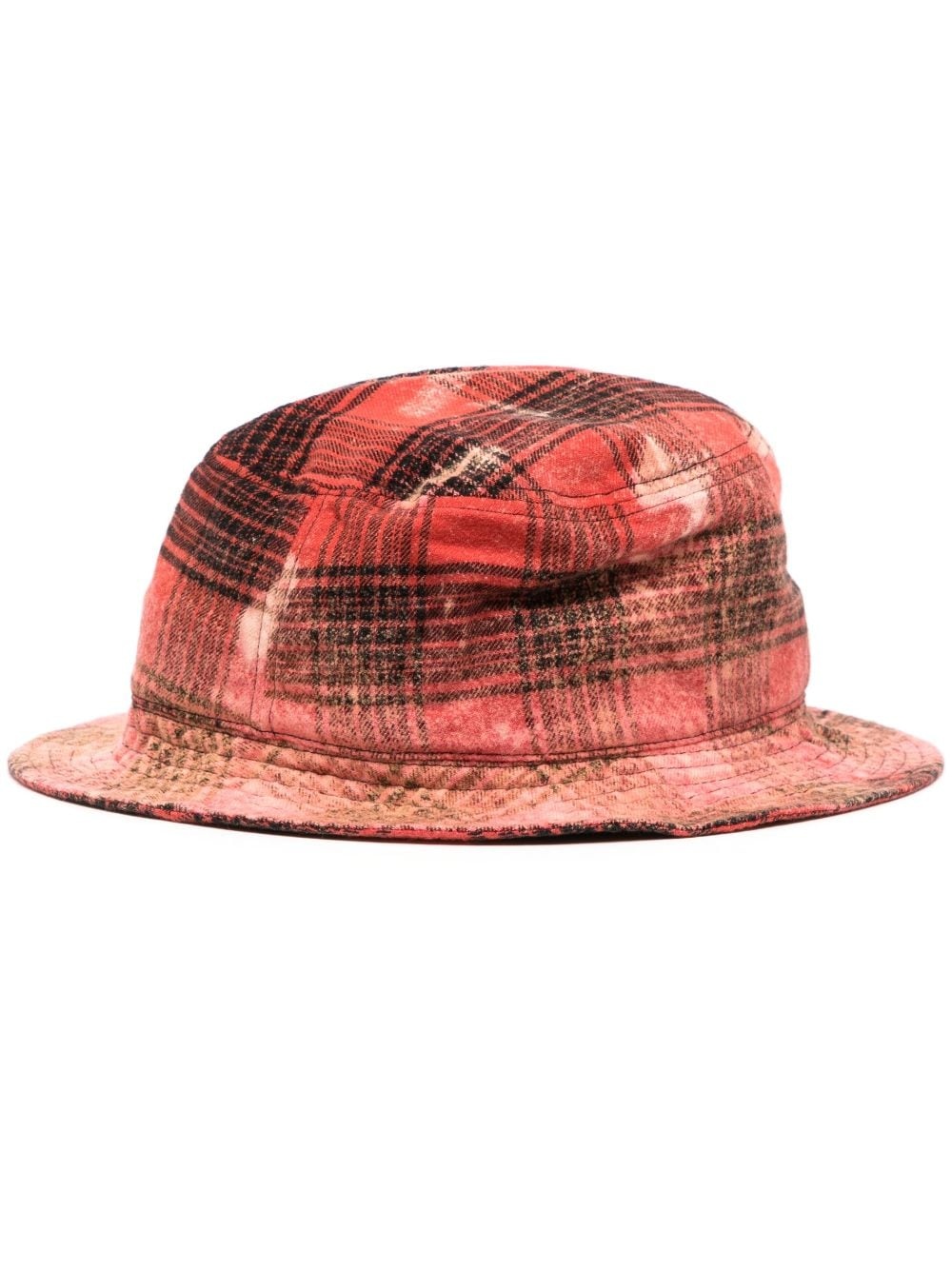 logo-patch checkered bucket hat - 1