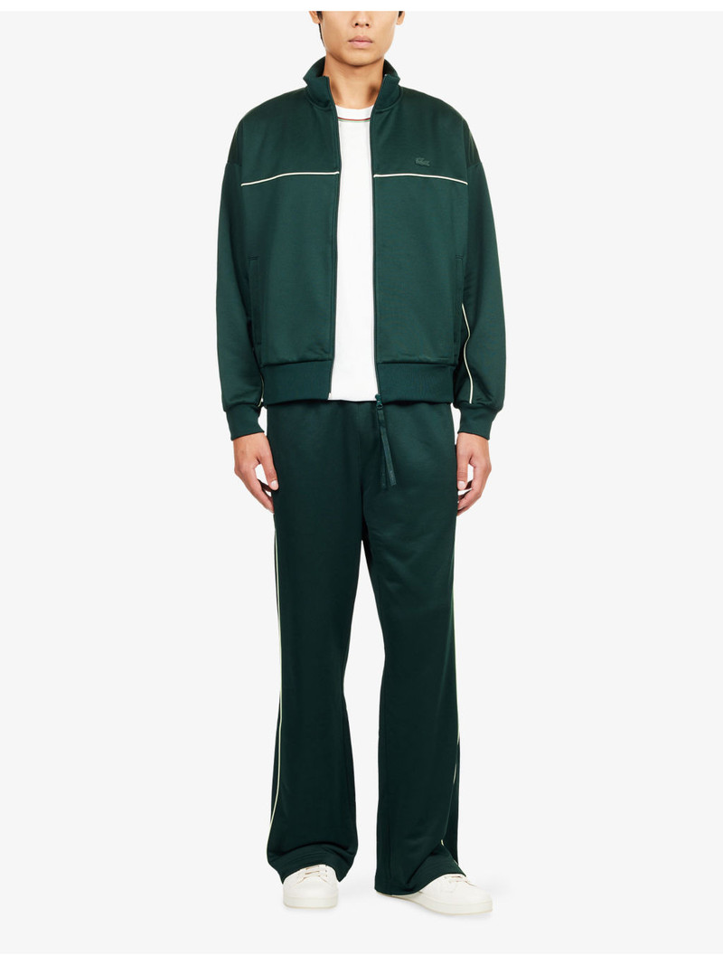 LACOSTE Zipped Satin-Effect Fleece Cotton-Blend Sweatshirt outlook