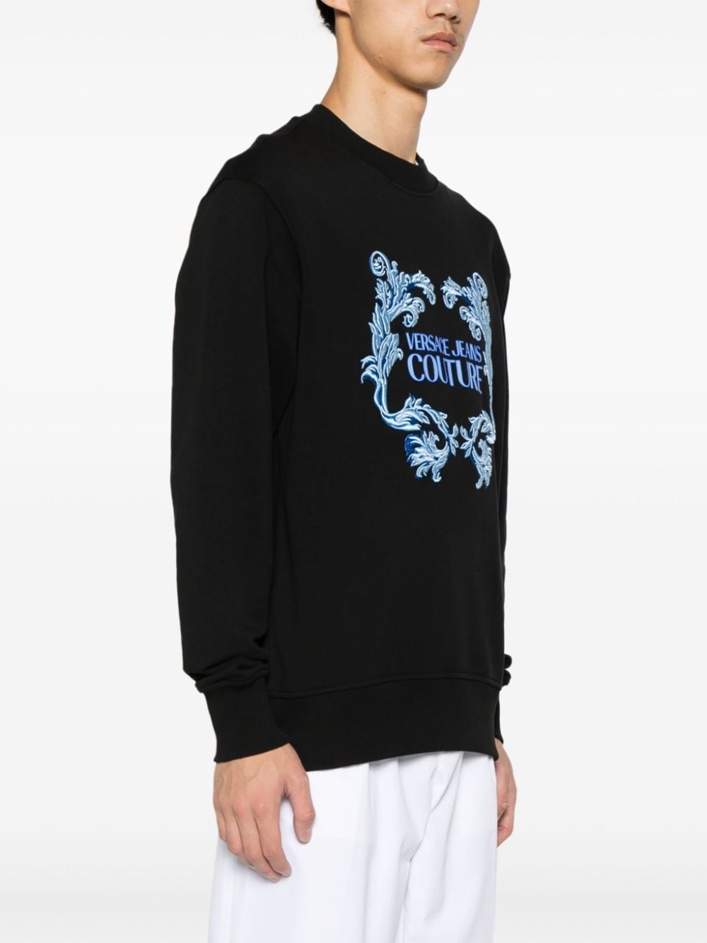embroidered-motif cotton sweatshirt - 3