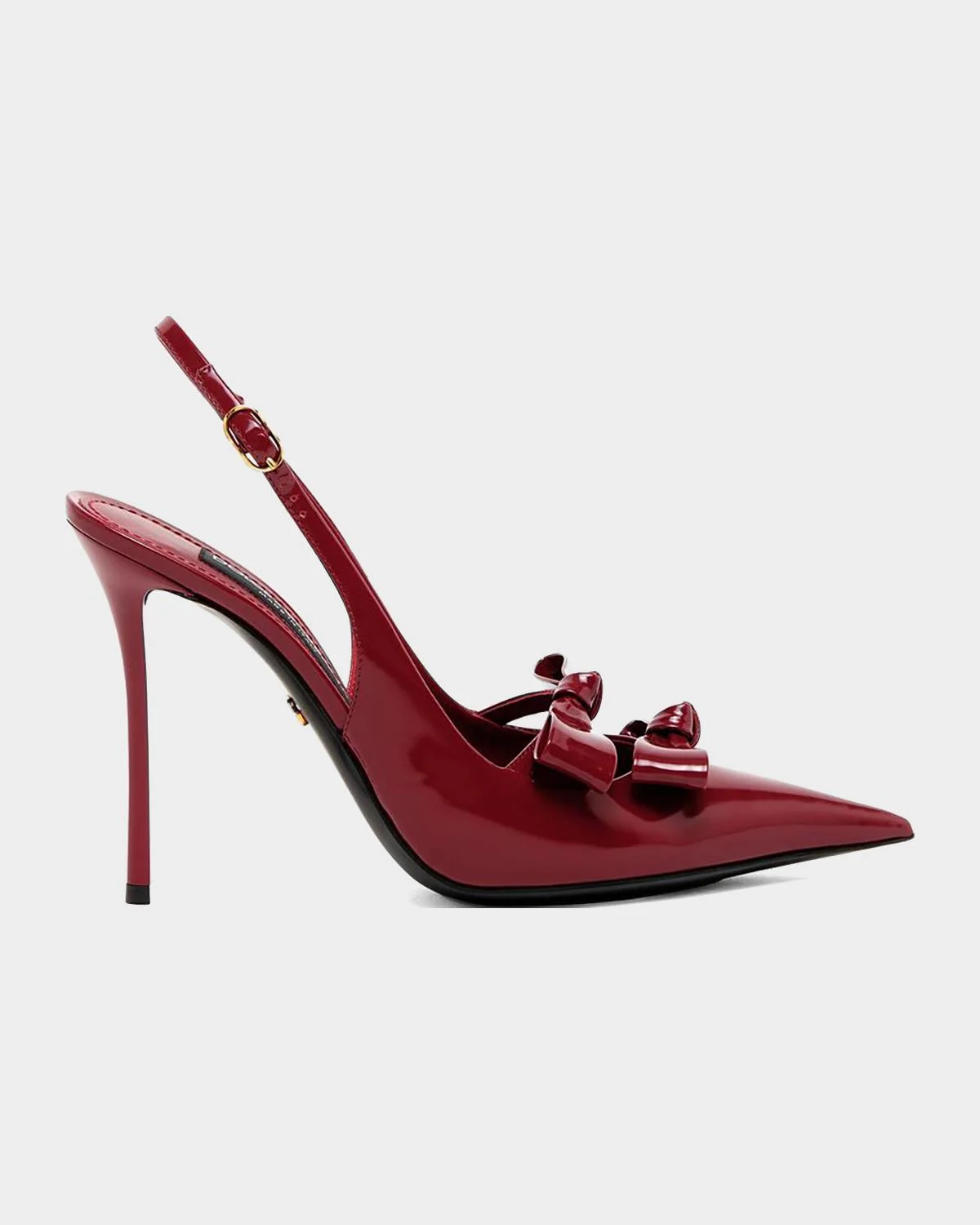Patent Leather Bow Slingback Pumps - 1