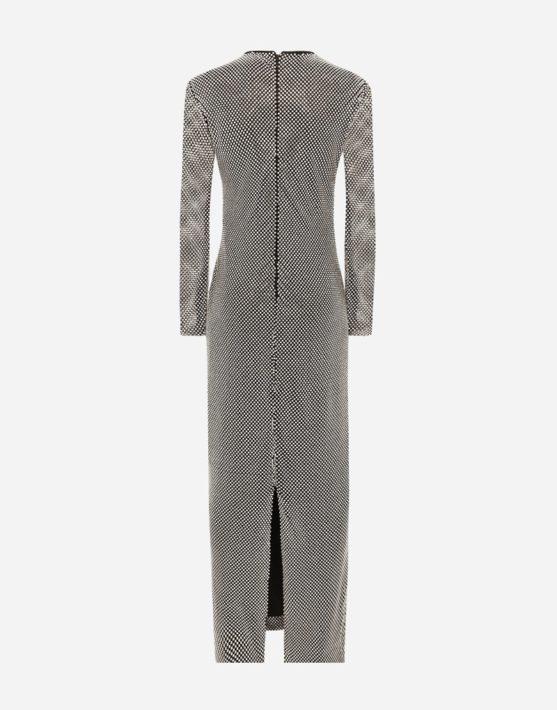 Dolce & Gabbana Long crystal mesh dress outlook