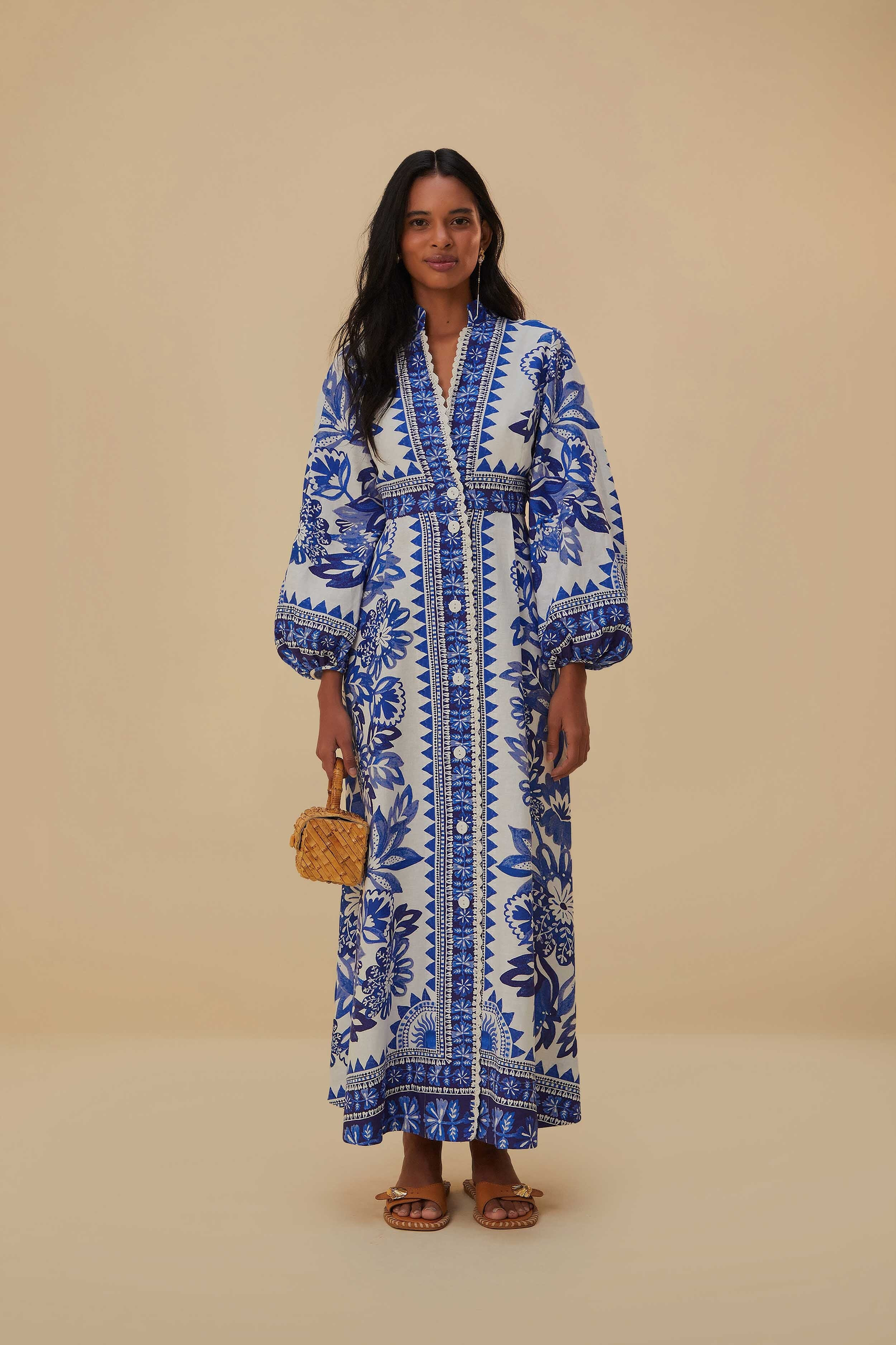 Off-White Flora Tapestry Lenzing™ Ecovero™ Euroflax™ Maxi Dress - 1