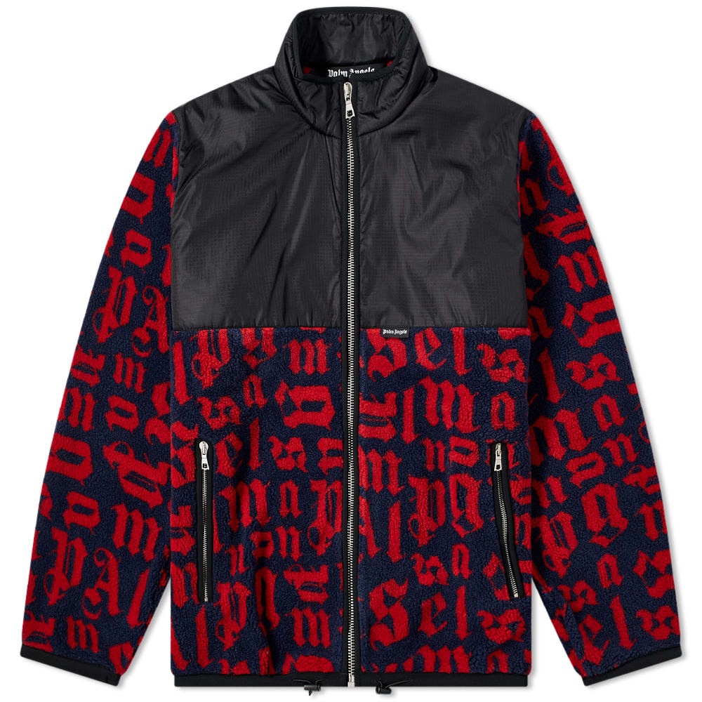 Palm Angels Broken Monogram Logo Pile Jacket - 1