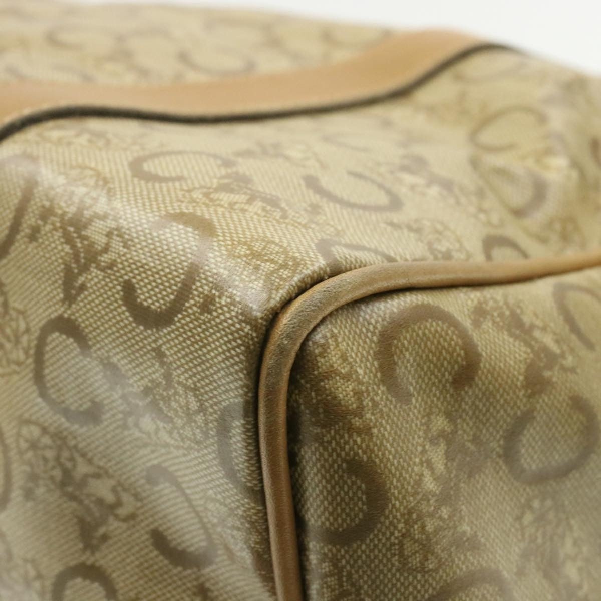 CELINE C Macadam Horse Carriage Hand Bag Pvc Leather Beige - 13