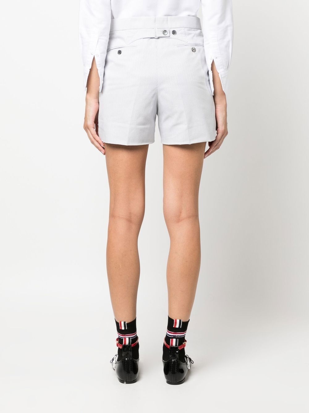 striped tailored shorts - 4
