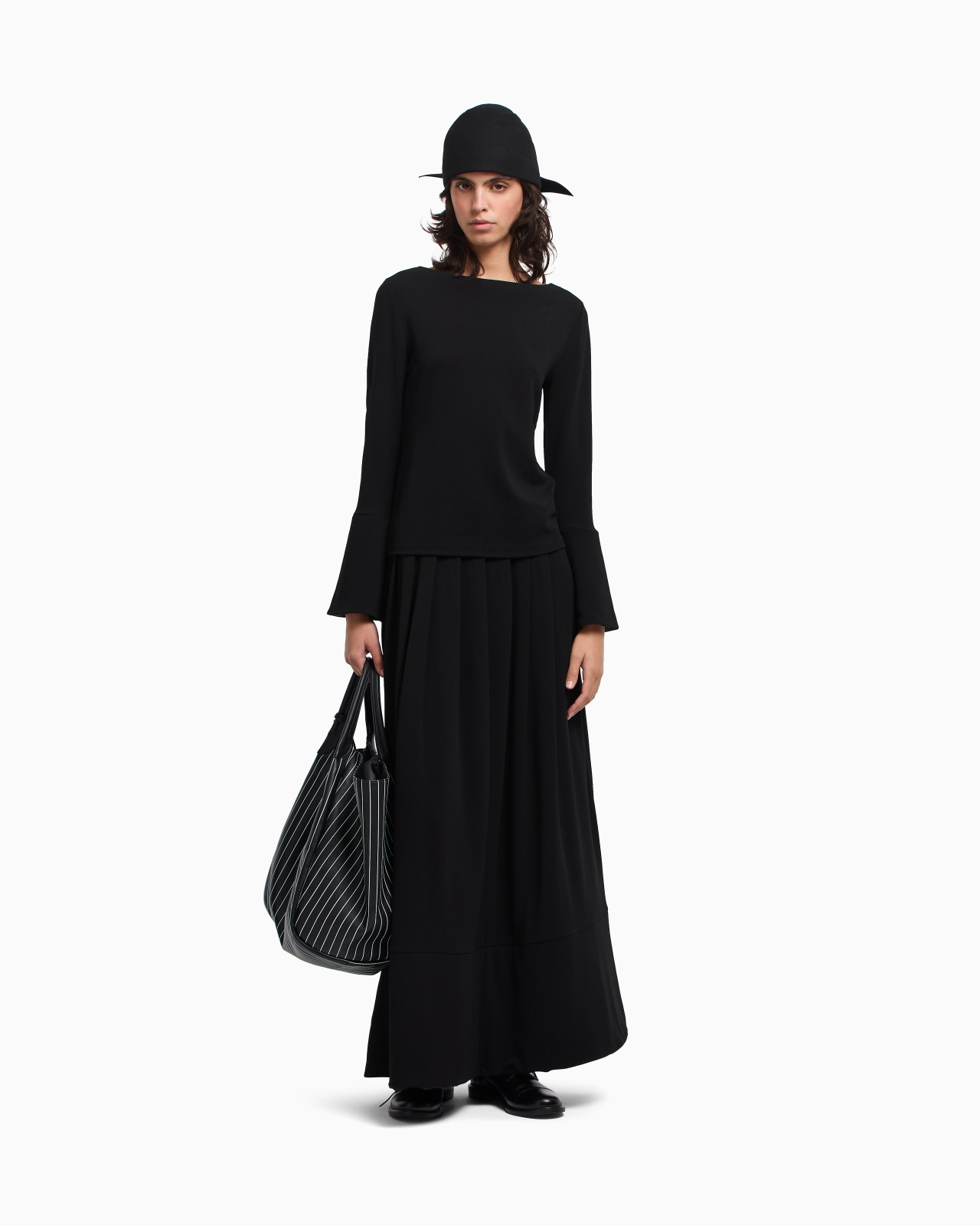 CRÊPE JERSEY TOP WITH PADDED SLEEVES - 2