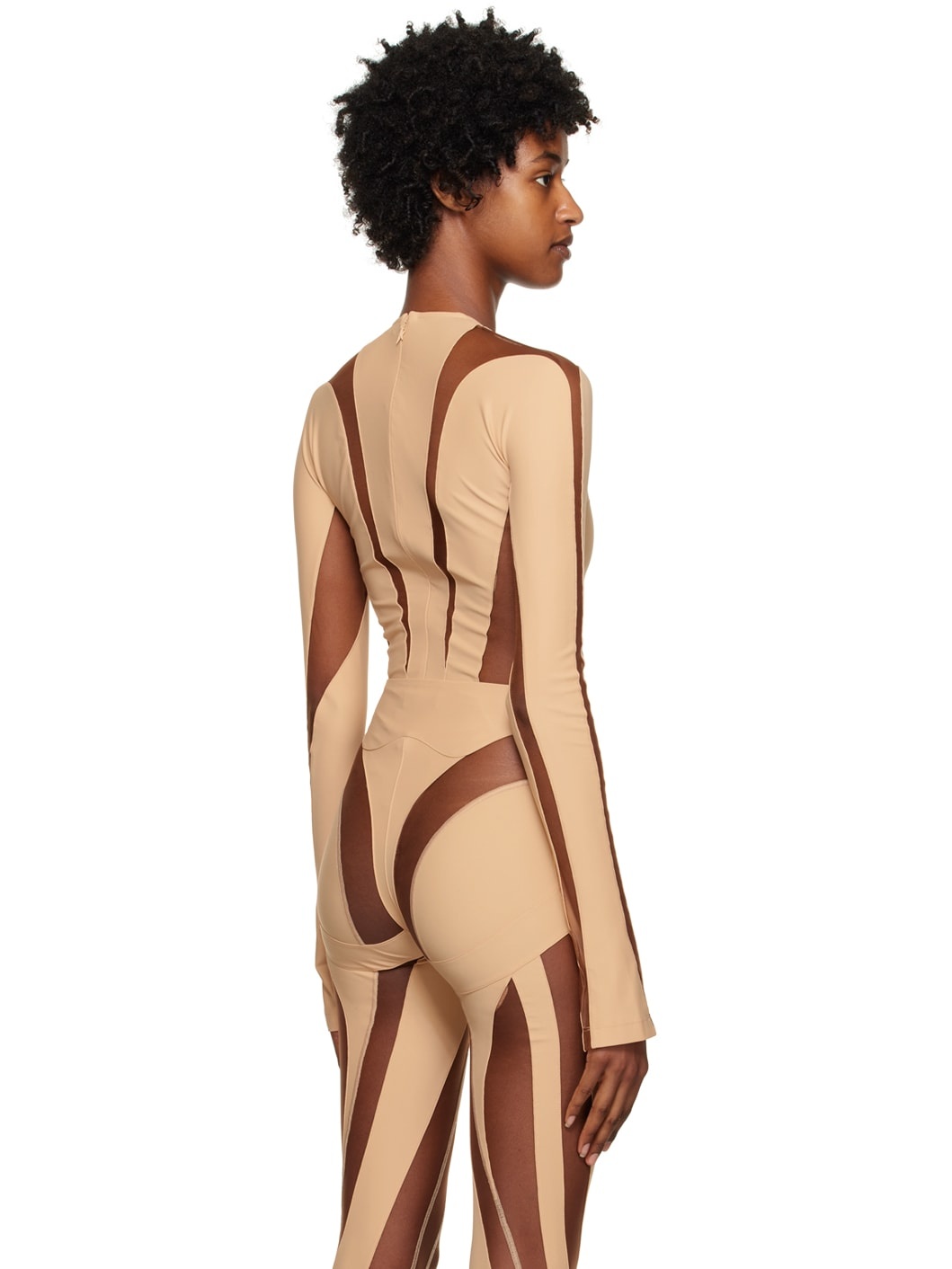 Beige Illusion Bodysuit - 3