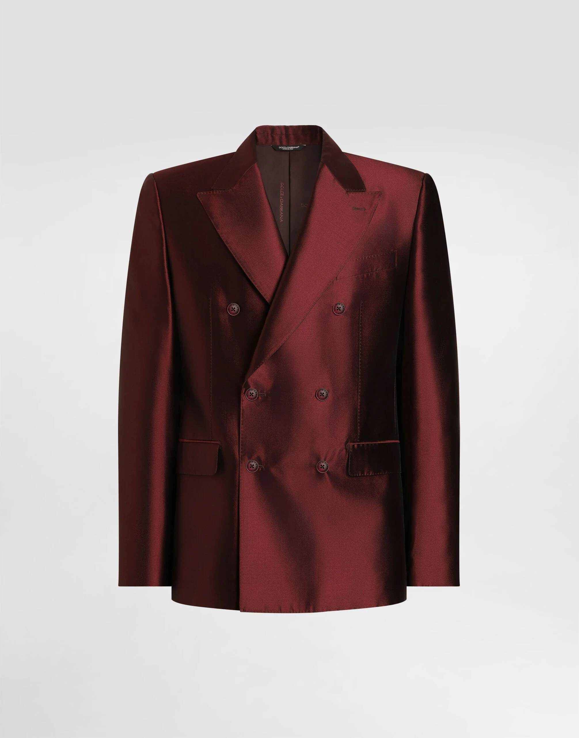 Sicilia light double-breasted jacket in shantung silk - 1