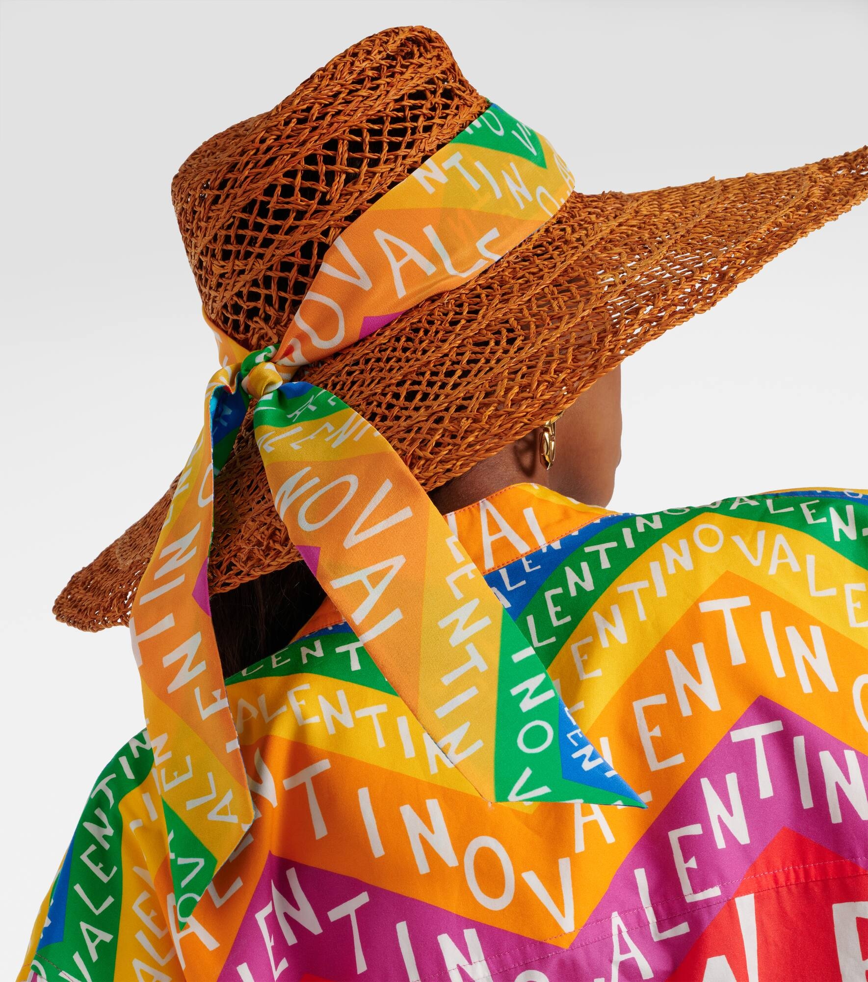 VLogo chevron straw sunhat - 5