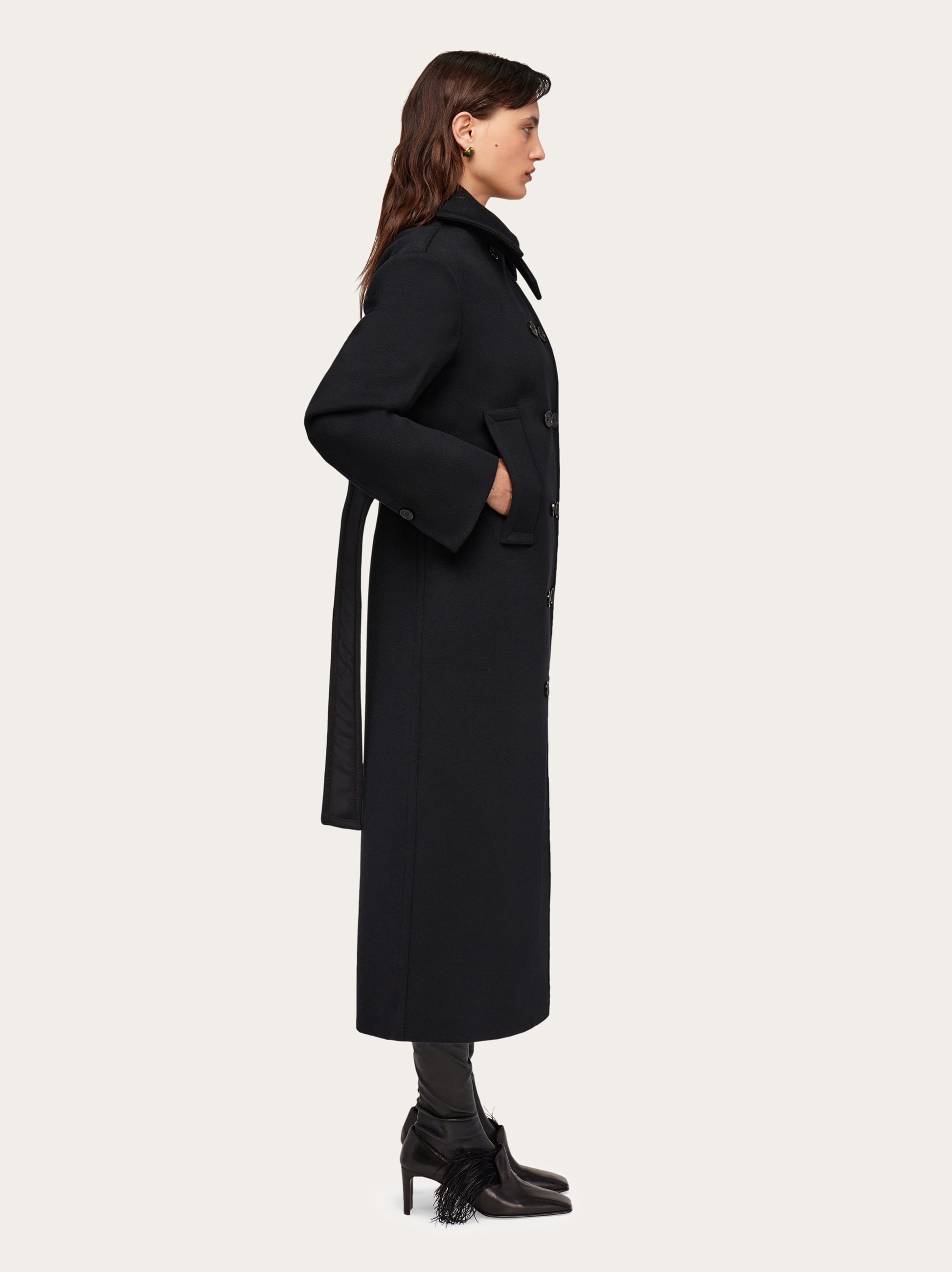 Cashmere blend double breasted coat - 3