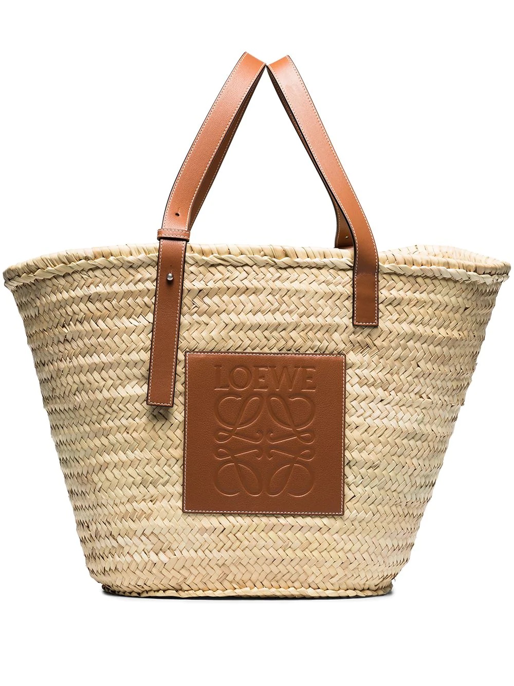 Basket straw tote bag - 1