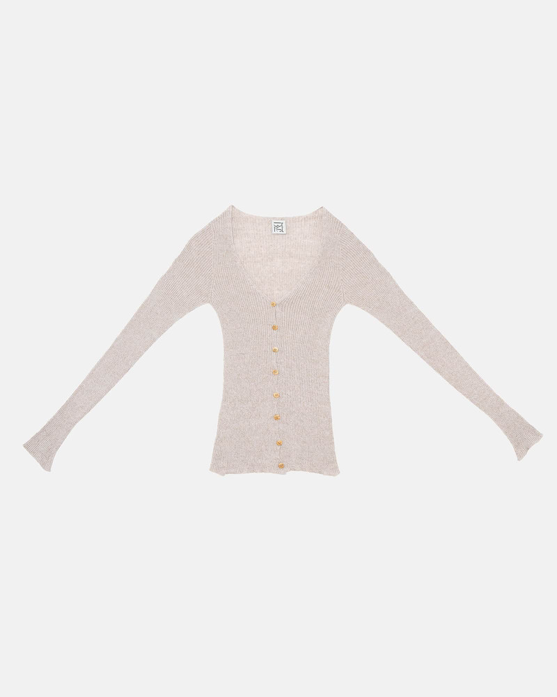 Loulou Cardigan - Linen Cotton Rib 1