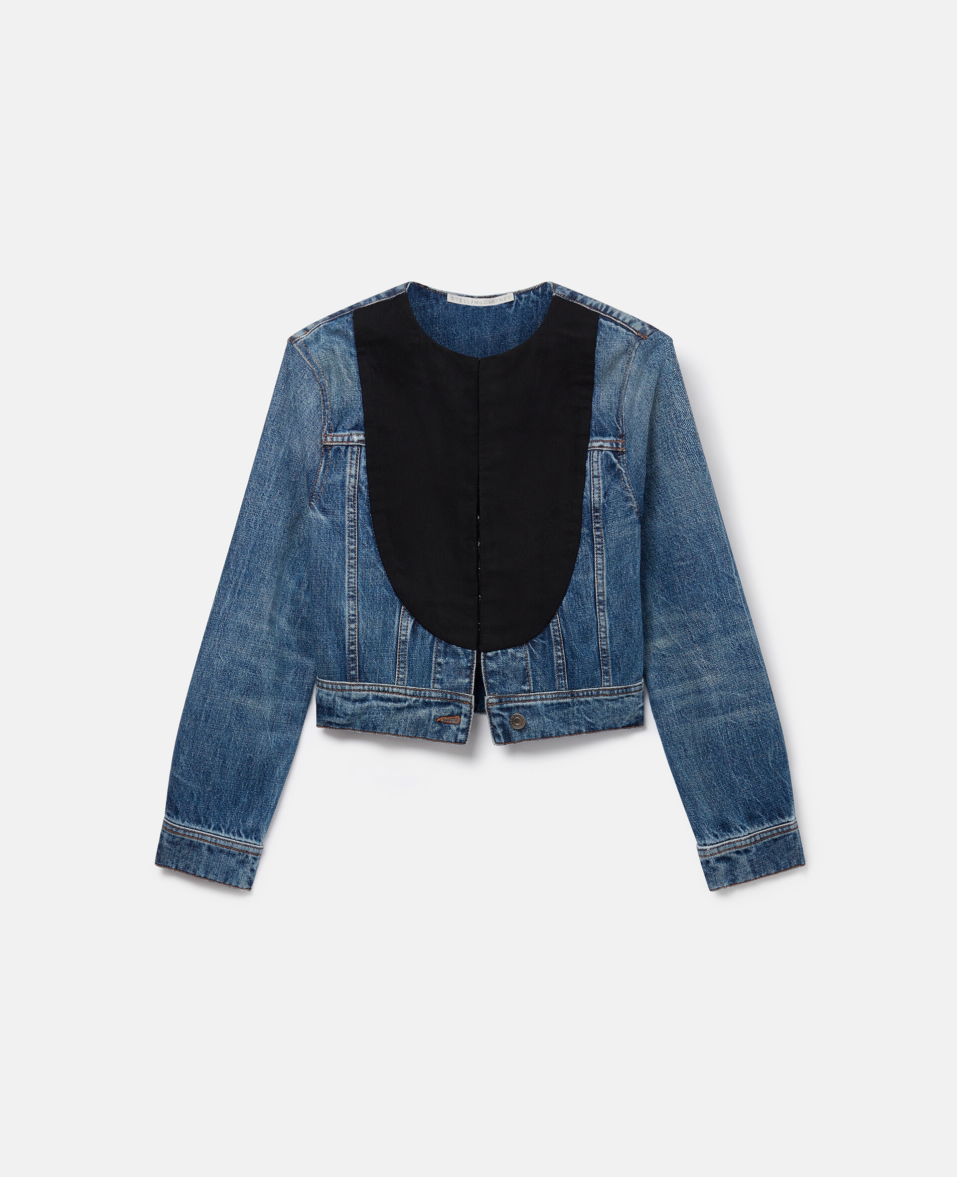 Tuxedo-Inspired Denim Jacket - 1