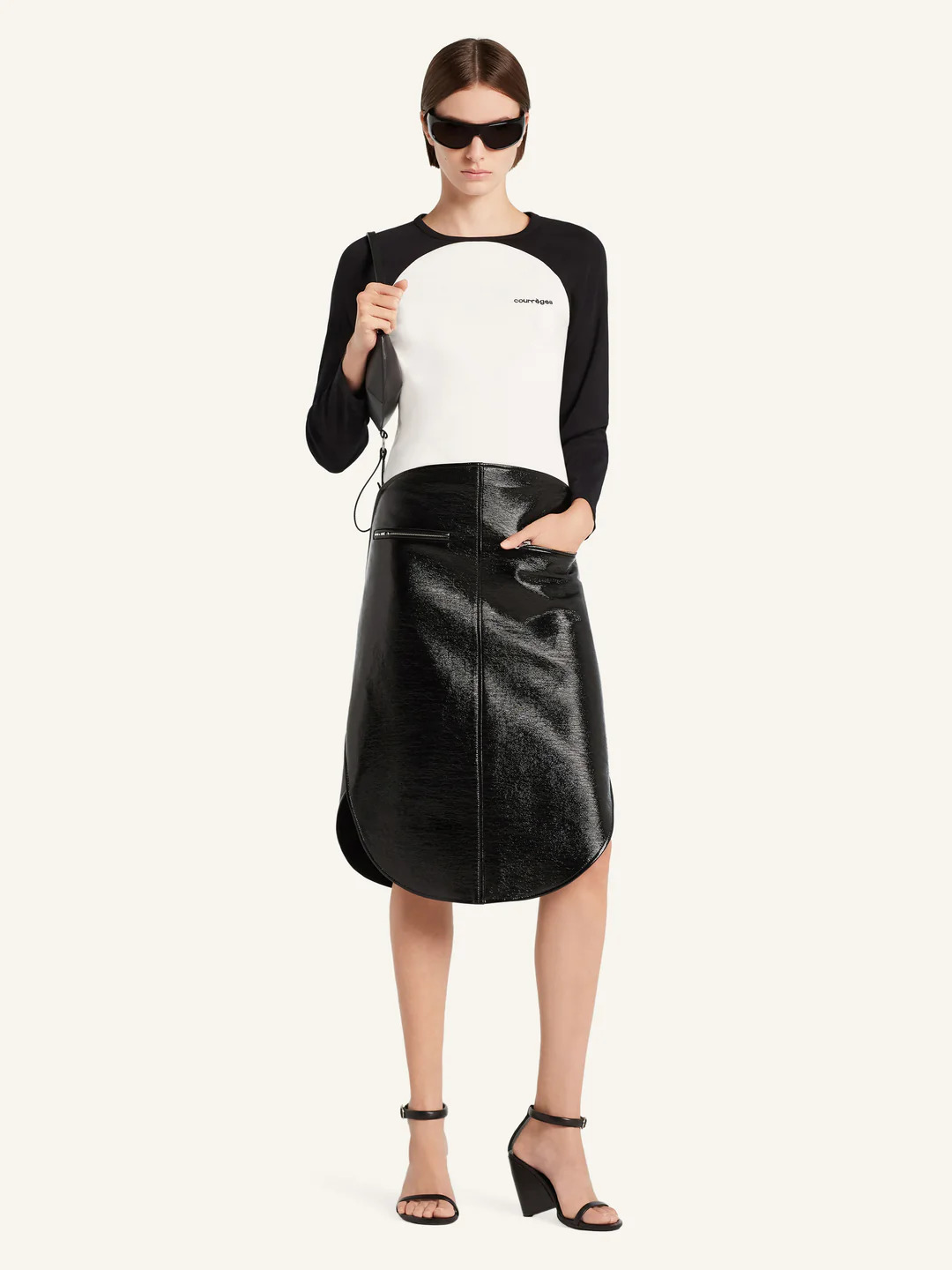 Circle Contrast Long Sleeve T-Shirt - 2