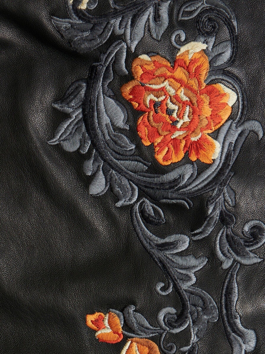 LEATHER JACKET WITH EMBROIDERY - 6