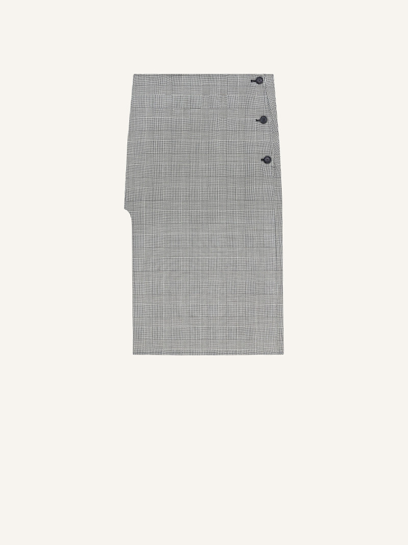 OBLIQUE PRINCE OF WALES MIDI SKIRT - 1