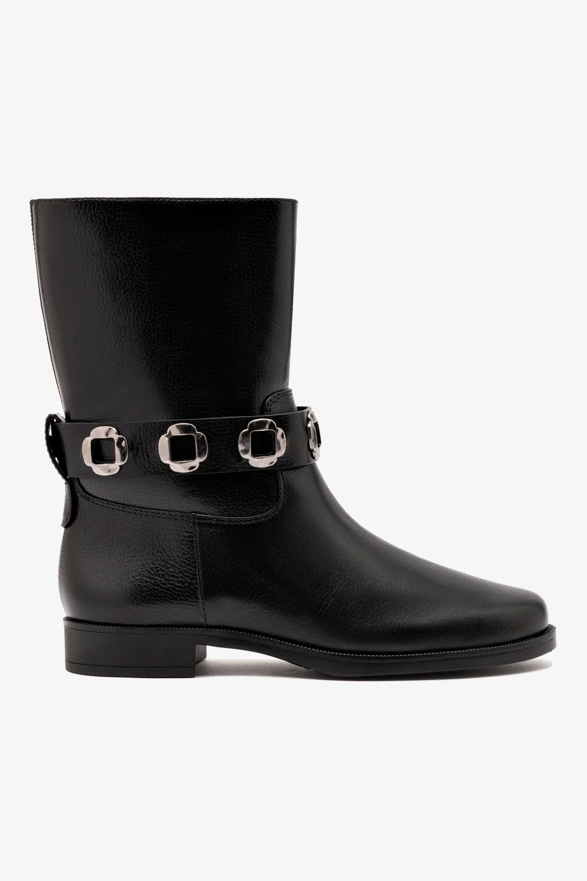 Milan Flat Bootie In Black Leather - 1