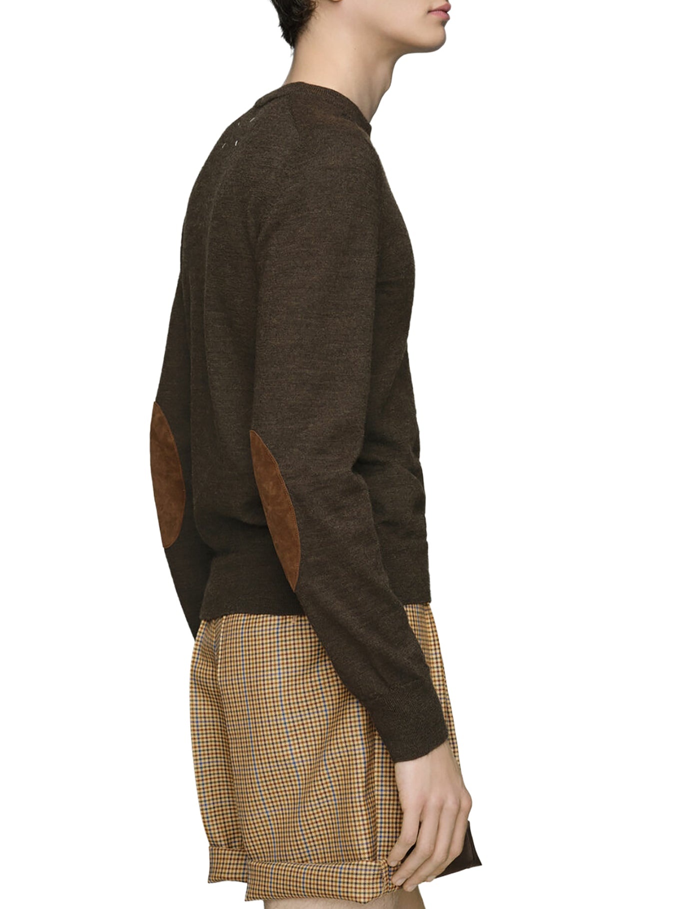 WOOL SWEATER WITH ELBOW PATCHES - 5