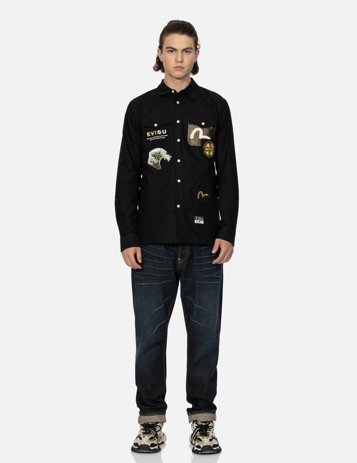 MULTI-POCKET AND LOGO PATCH EMBROIDERED RELAX FIT SHIRT - 5