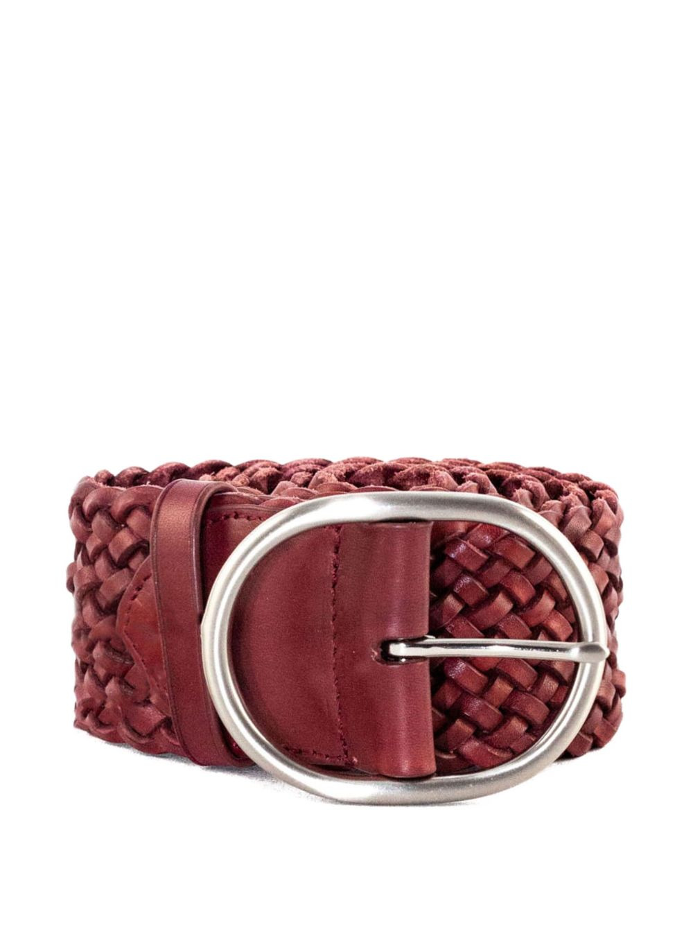 braided leather belt - 1
